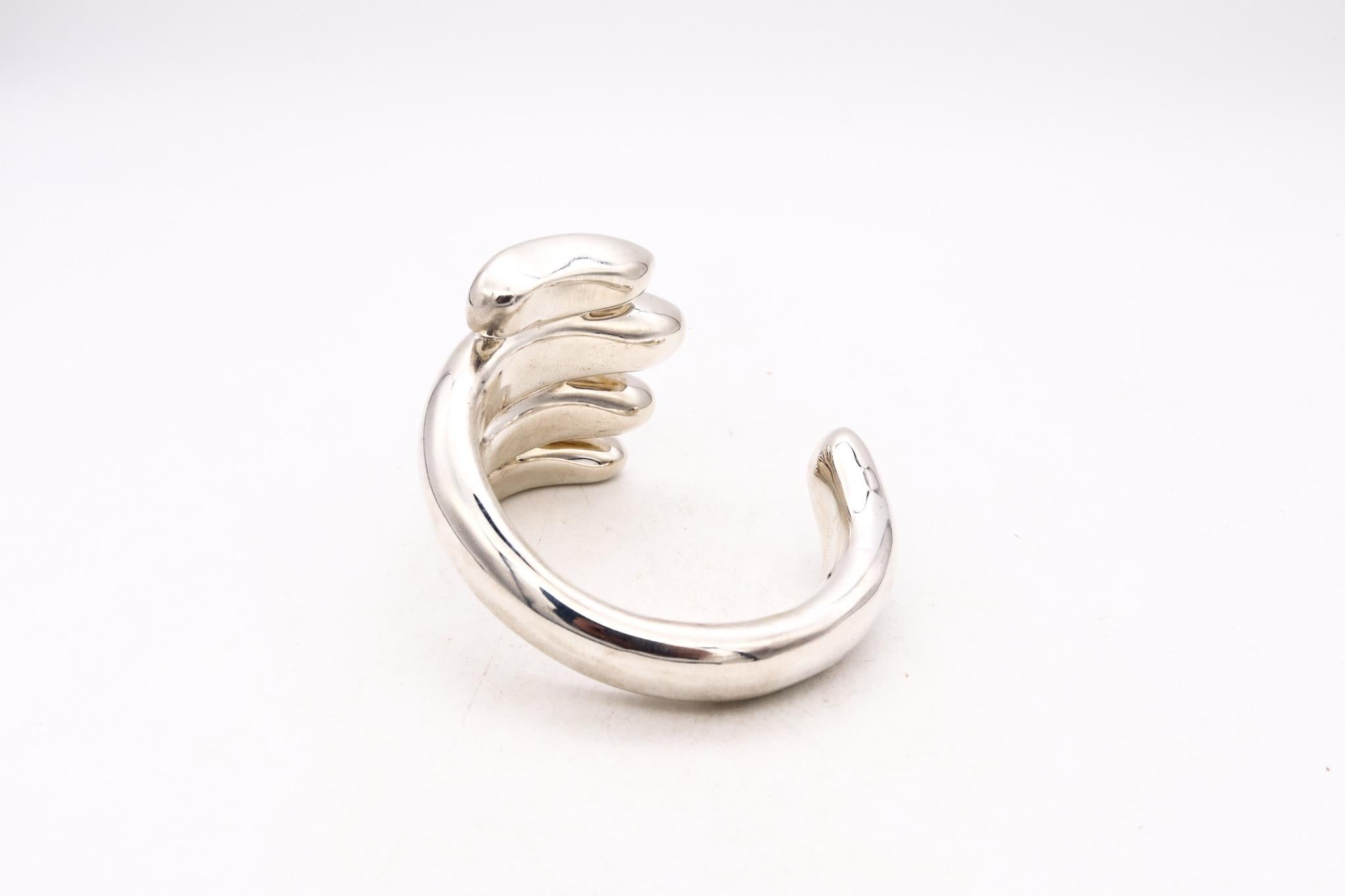 Bernard Delettrez 2012 Roma Massive Handgeformtes Manschettenarmband aus Sterlingsilber in Sterlingsilber im Zustand „Hervorragend“ in Miami, FL