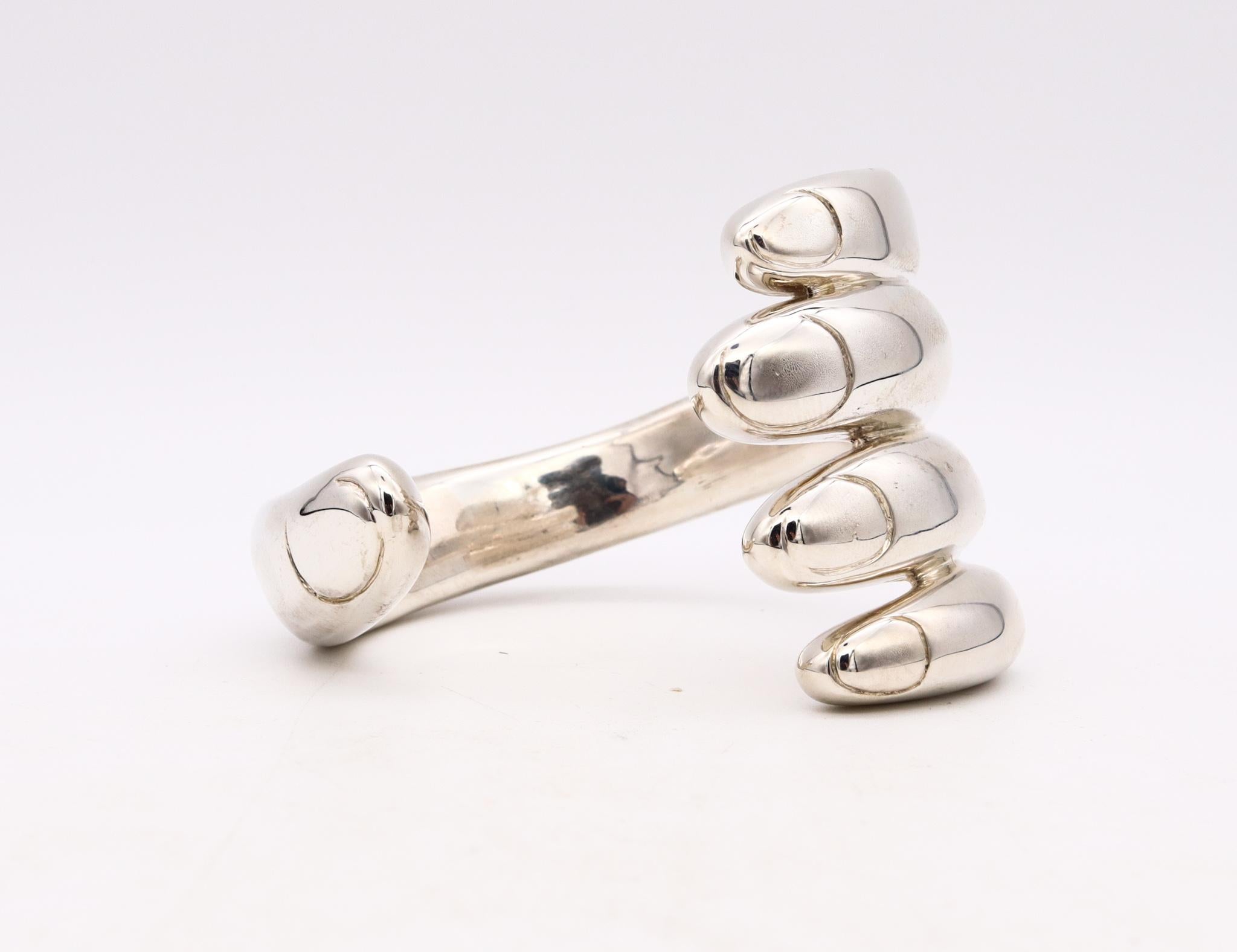 Bernard Delettrez 2012 Roma Massive Handgeformtes Manschettenarmband aus Sterlingsilber in Sterlingsilber 1
