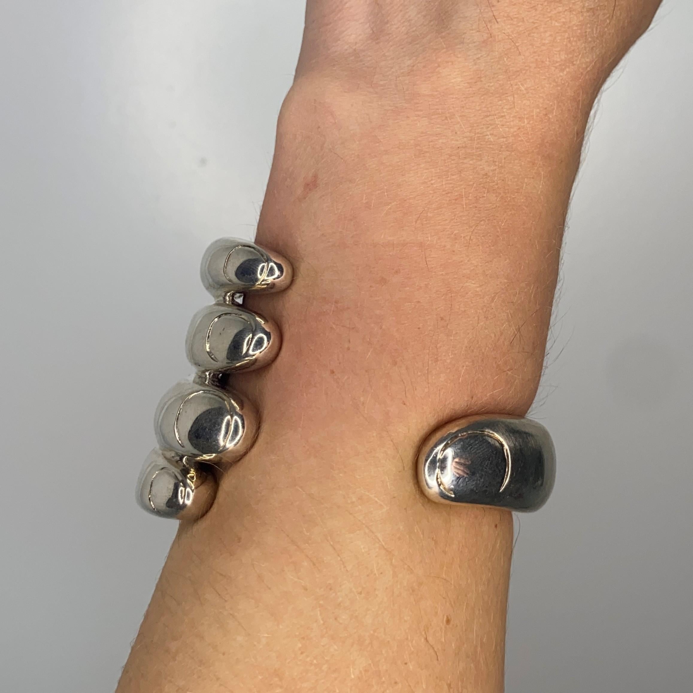 Bernard Delettrez 2012 Roma Massive Handgeformtes Manschettenarmband aus Sterlingsilber in Sterlingsilber 3