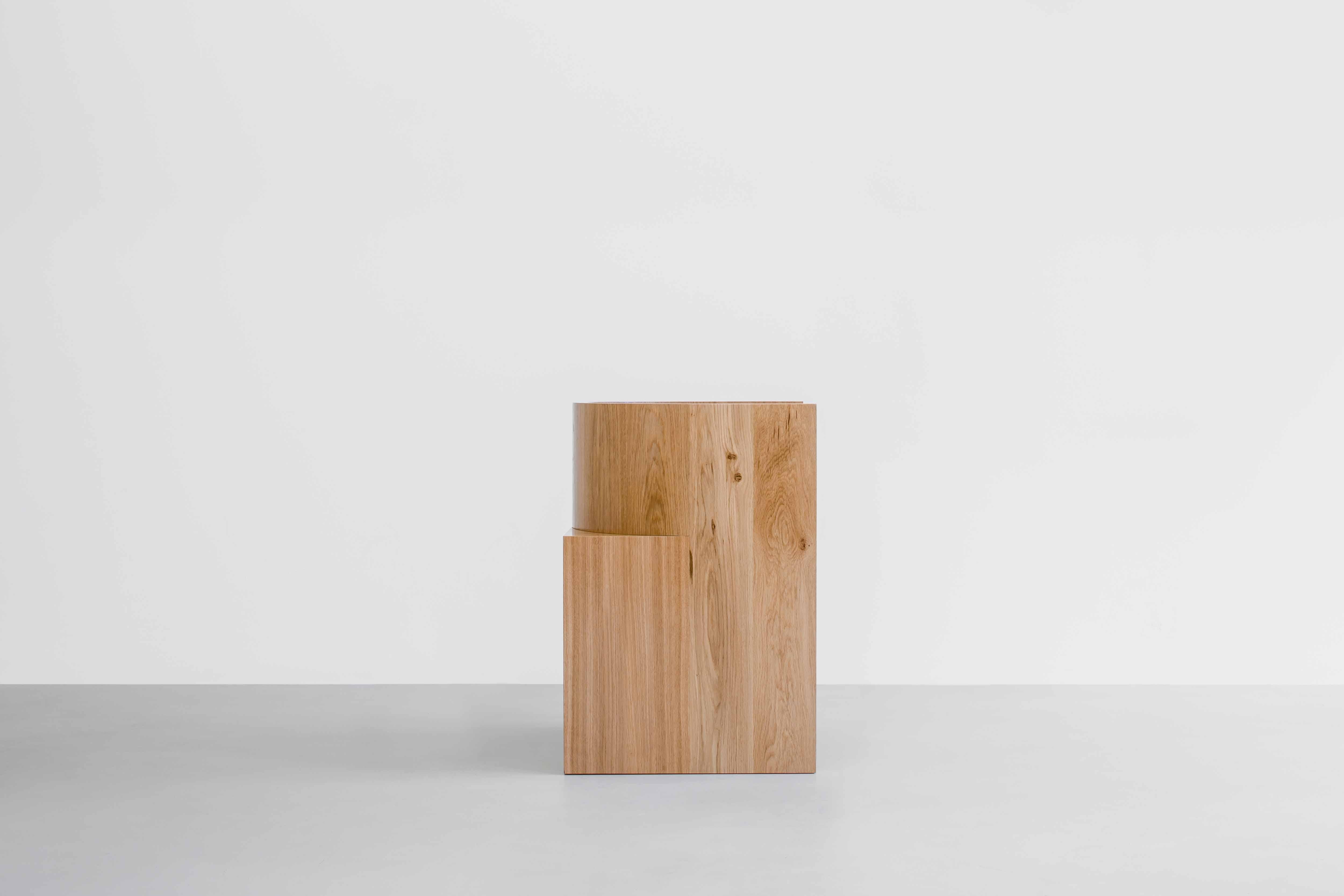 Belgian Bernard Dubois & Isaac Reina Minimalist Chair in Solid Oak or Wrapped in Leather For Sale