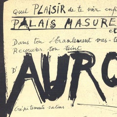 Time Dawns Lithograph, Contemporary Protest Art, France 1968, Unframed