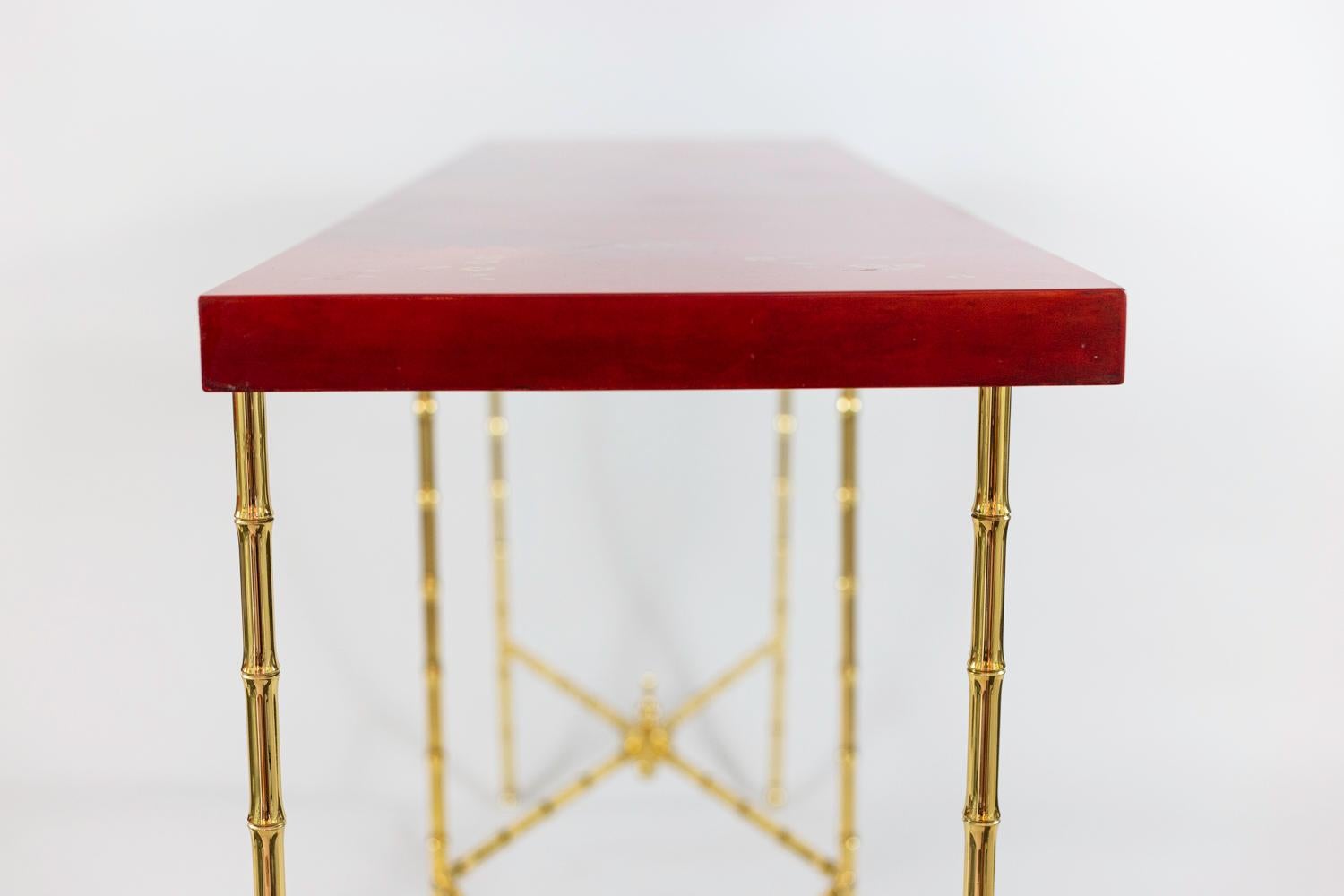 Bernard Dunand, Console in Lacquer and Gilt Bronze, 1950s In Good Condition In Saint-Ouen, FR