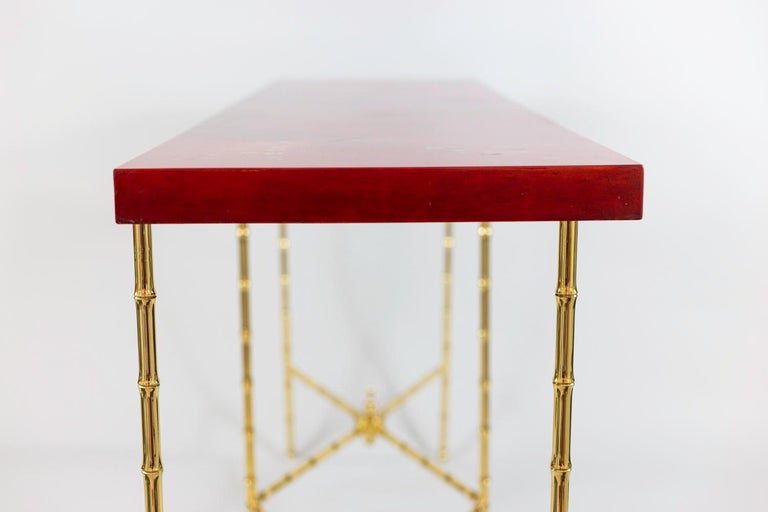 Bernard Dunand, Console in Lacquer and Gilt Bronze, 1950s In Good Condition In Saint-Ouen, FR