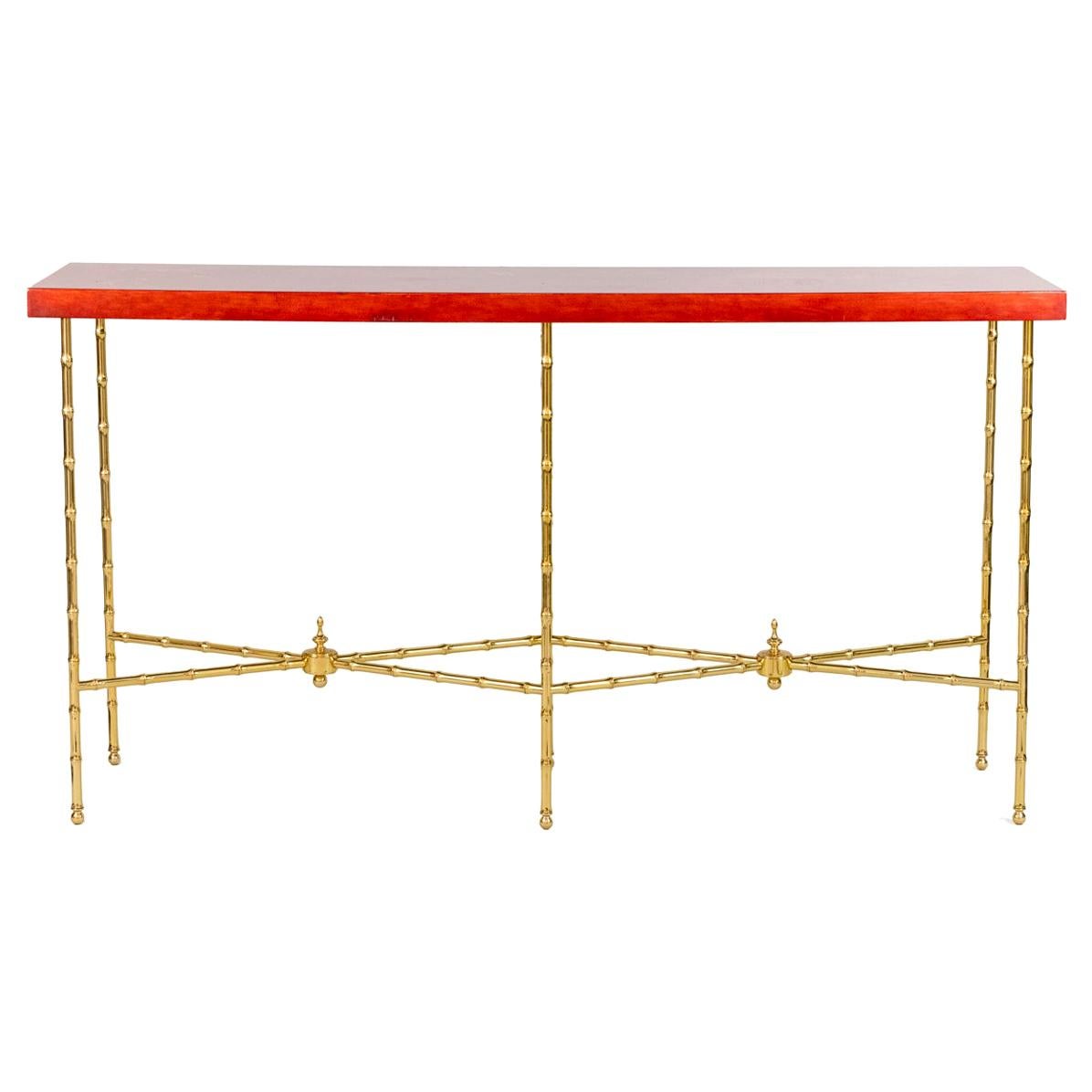 Bernard Dunand, Console in Lacquer and Gilt Bronze, 1950s