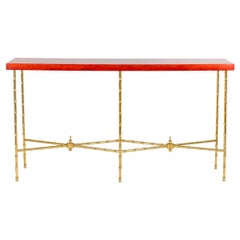 Bernard Dunand, Console in Lacquer and Gilt Bronze, 1950s