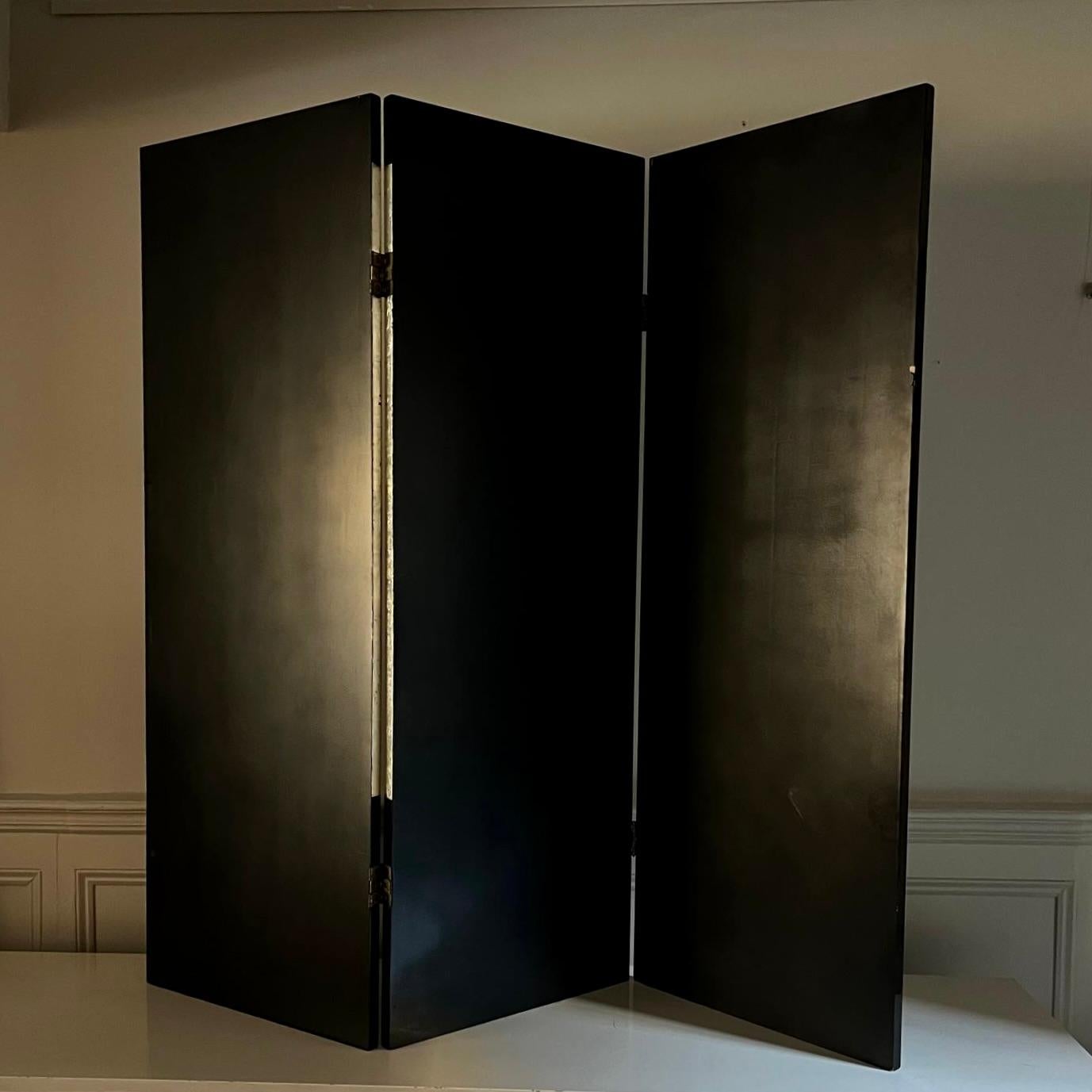 French Bernard Dunand Three Panel Screen after a design by Jean Dunand in 1931 For Sale