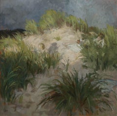 Bernard Dunstan (1920-2017) - Huile sur toile encadrée, datant du milieu du XXe siècle, « Dunes de sable »