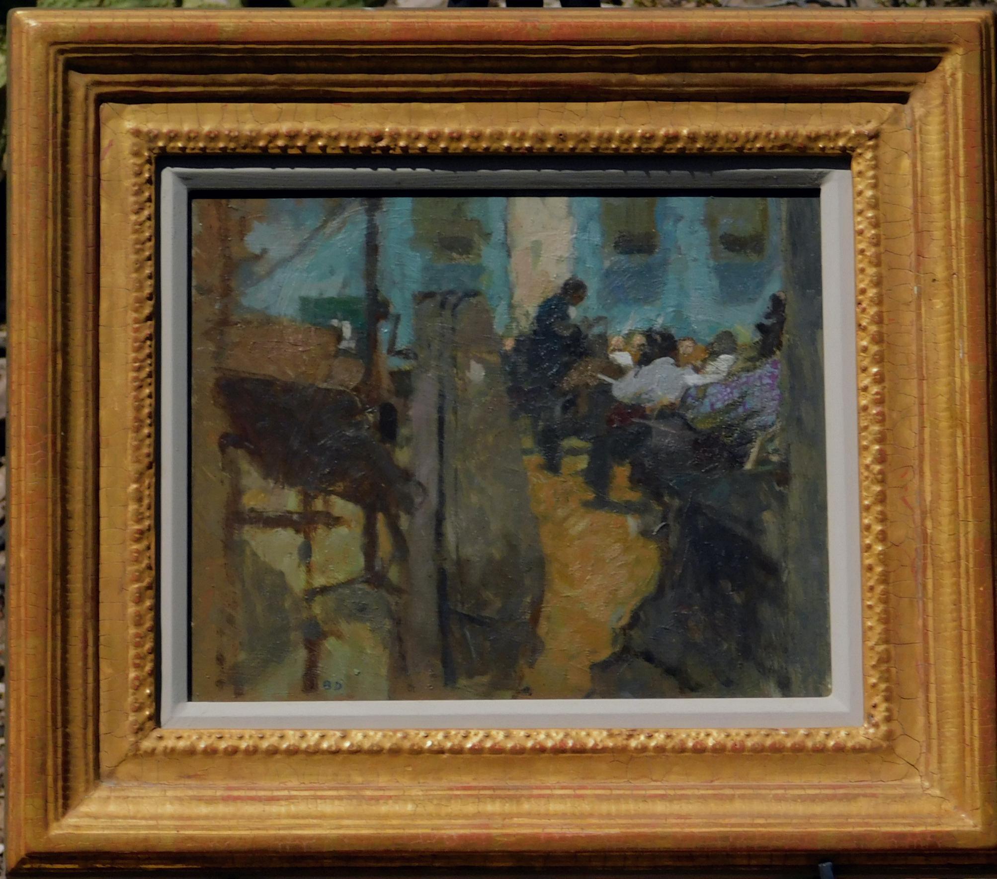 Bernard Dunstan, RA Öl auf Karton, ca. 1950-1960 - The Rehearsal im Angebot 4