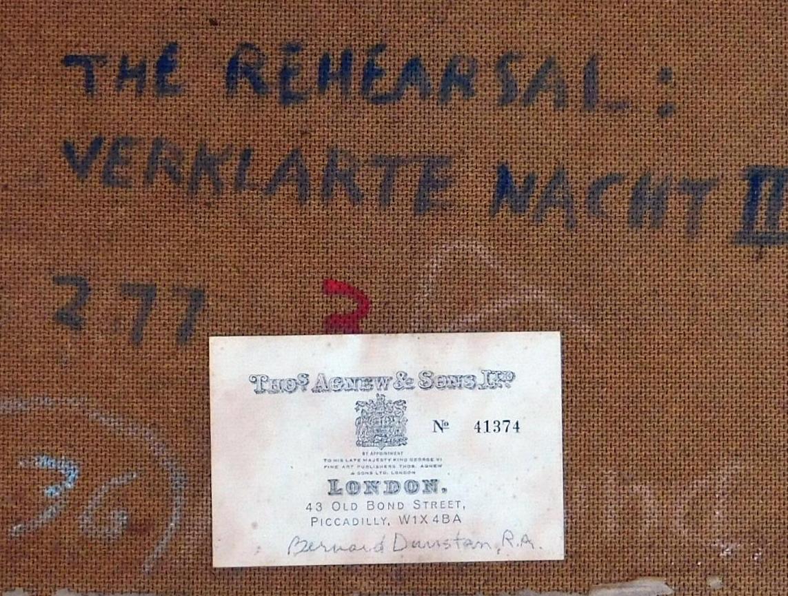 Bernard Dunstan, RA Öl auf Karton, ca. 1950-1960 - The Rehearsal im Angebot 6