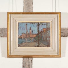 Giudecca, Venice, Oil on Canvas Laid on Board Painting by Bernard Dunstan, 1984