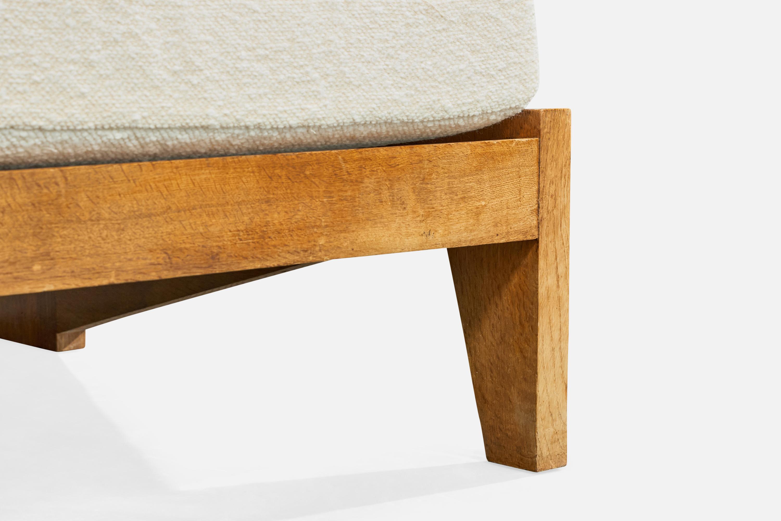 Bernard Durussel, Loungesessel, Eiche, Stoff, 1948 im Angebot 5