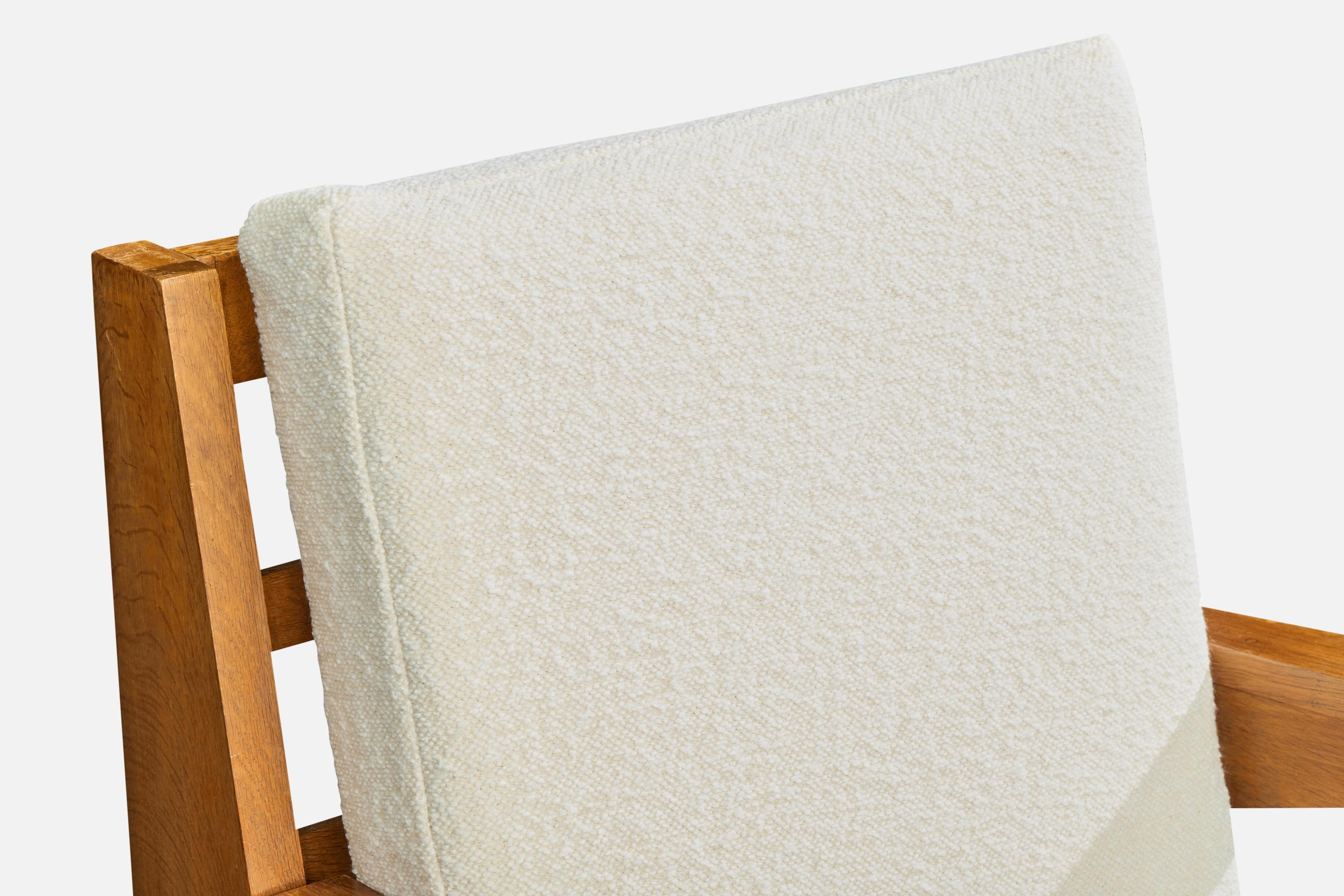 Bernard Durussel, Loungesessel, Eiche, Stoff, 1948 im Angebot 1