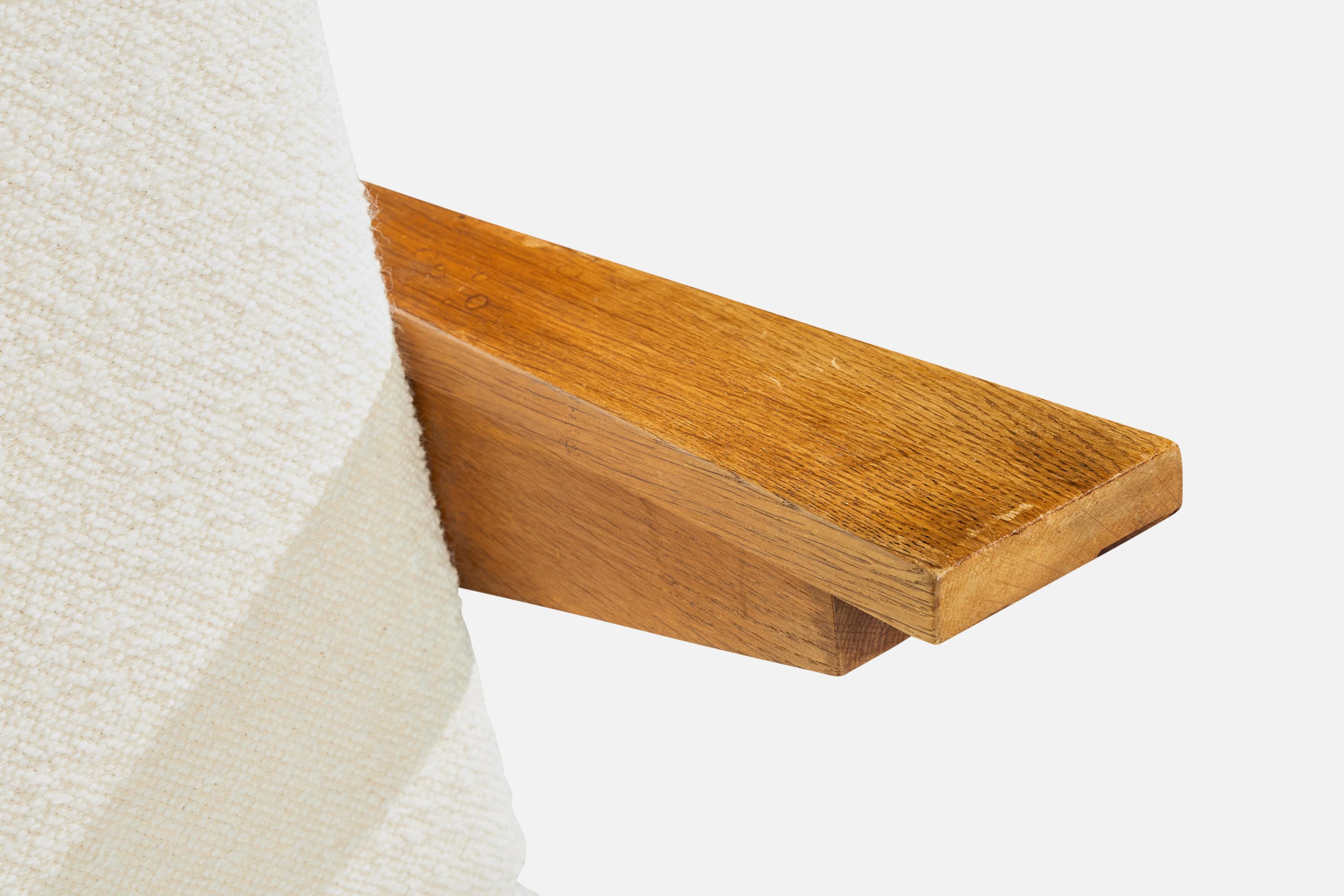 Bernard Durussel, Loungesessel, Eiche, Stoff, 1948 im Angebot 2