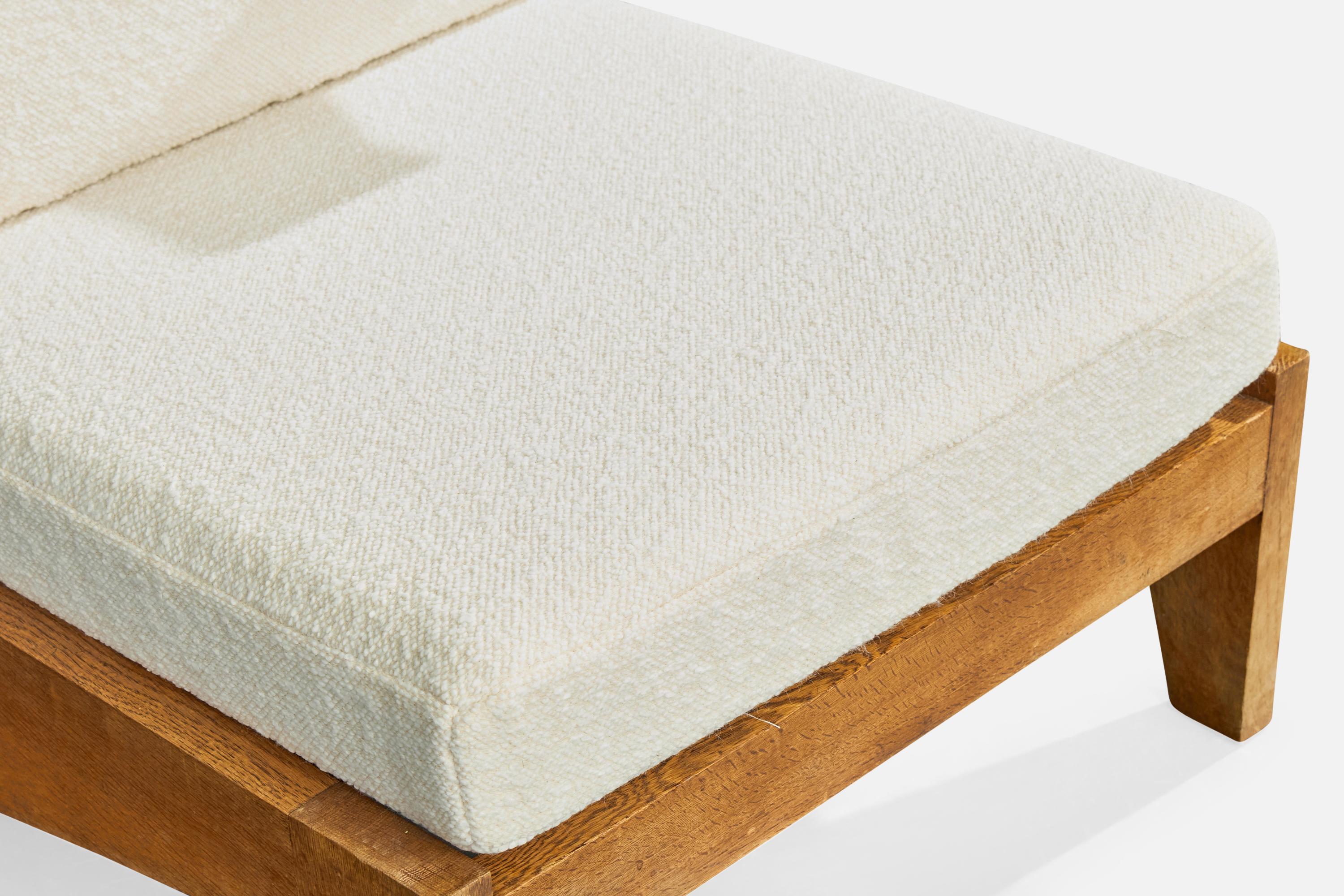 Bernard Durussel, Loungesessel, Eiche, Stoff, 1948 im Angebot 3