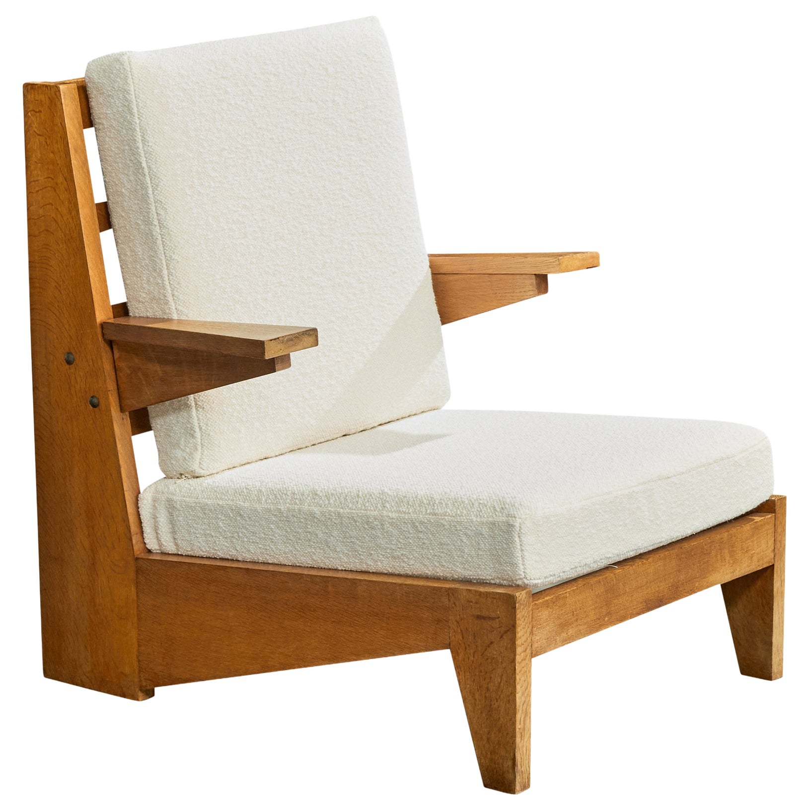 Bernard Durussel, chaise longue, Oak Oak, tissu, 1948