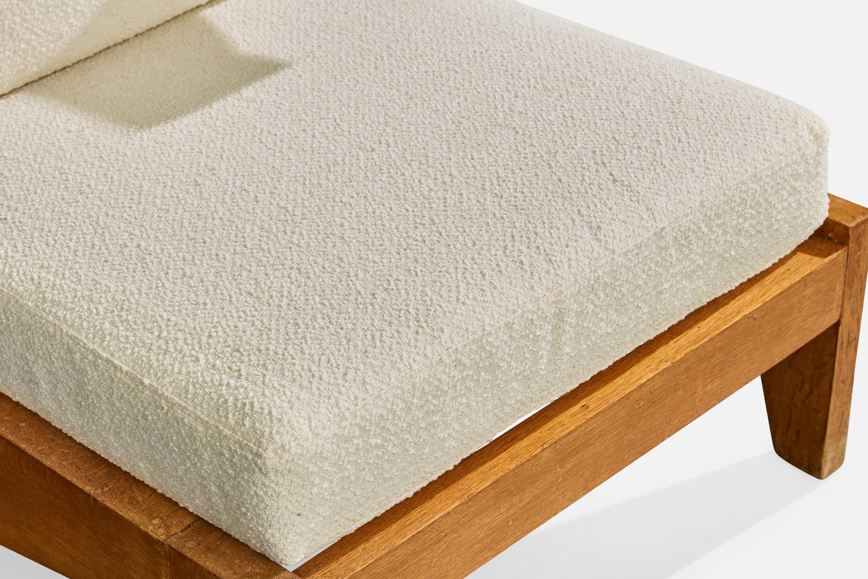 Bernard Durussel, Chaises longues, Oak Oak, tissu, 1948 en vente 3