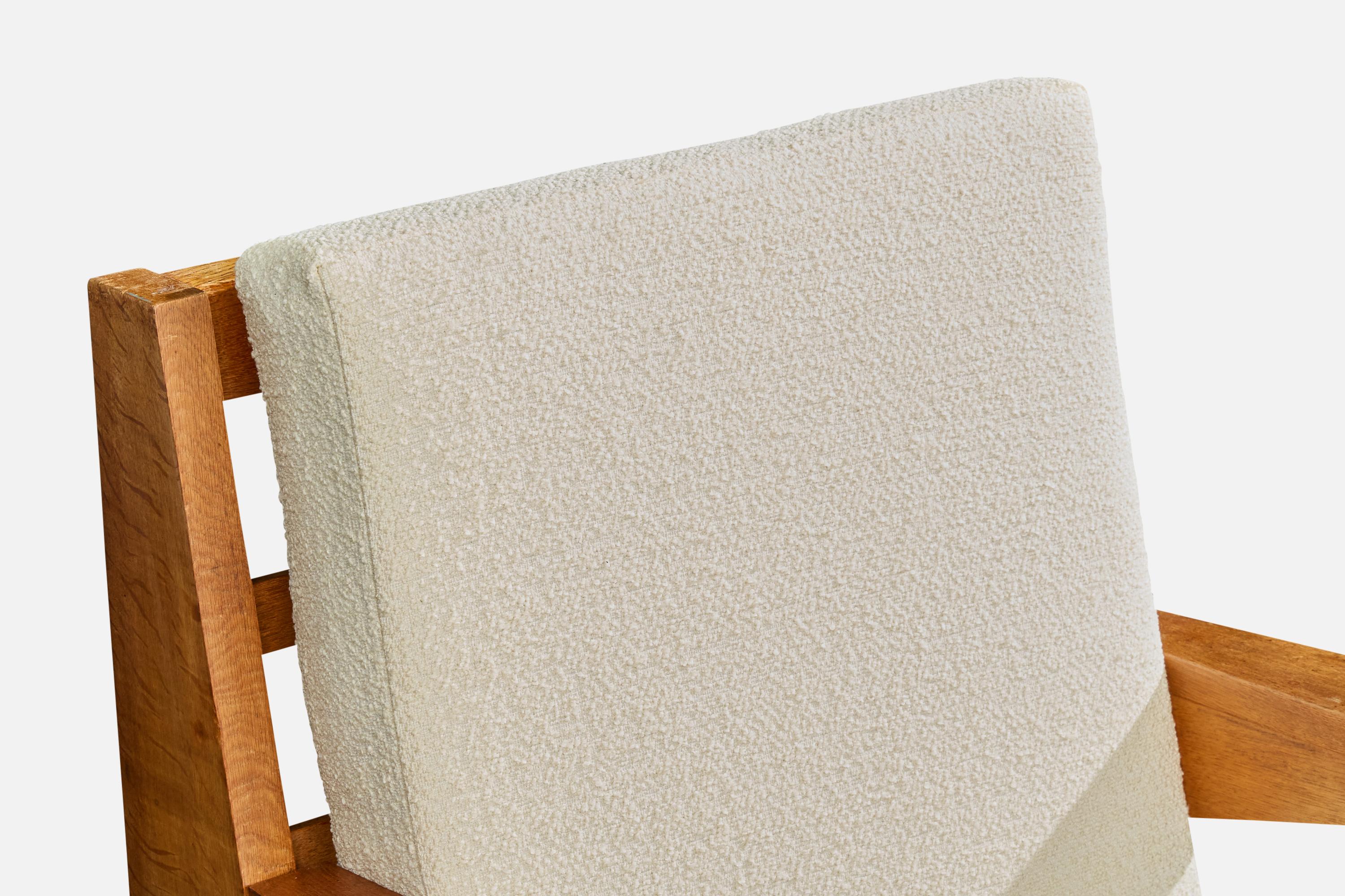 Bernard Durussel, Chaises longues, Oak Oak, tissu, 1948 en vente 1