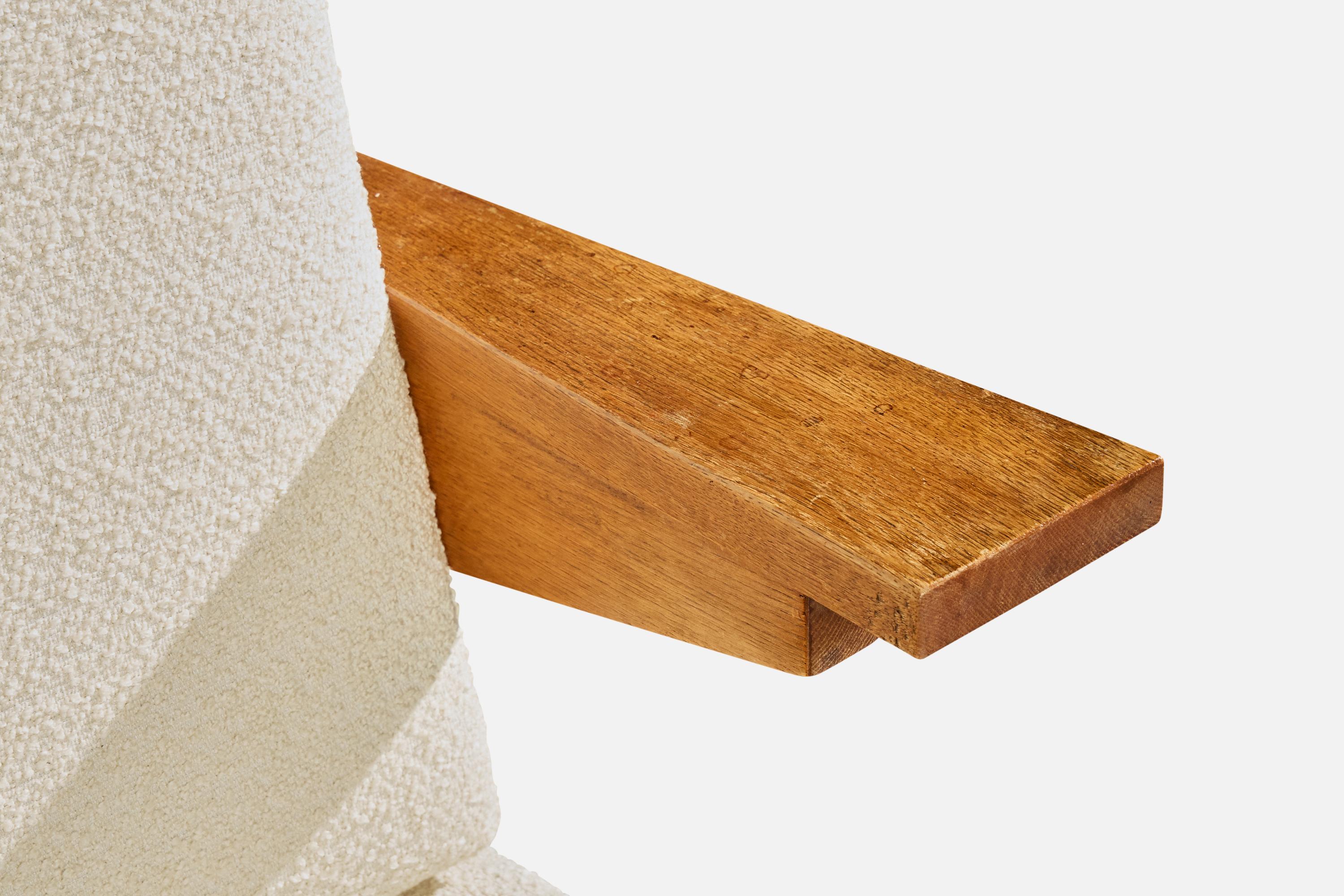 Bernard Durussel, Chaises longues, Oak Oak, tissu, 1948 en vente 2