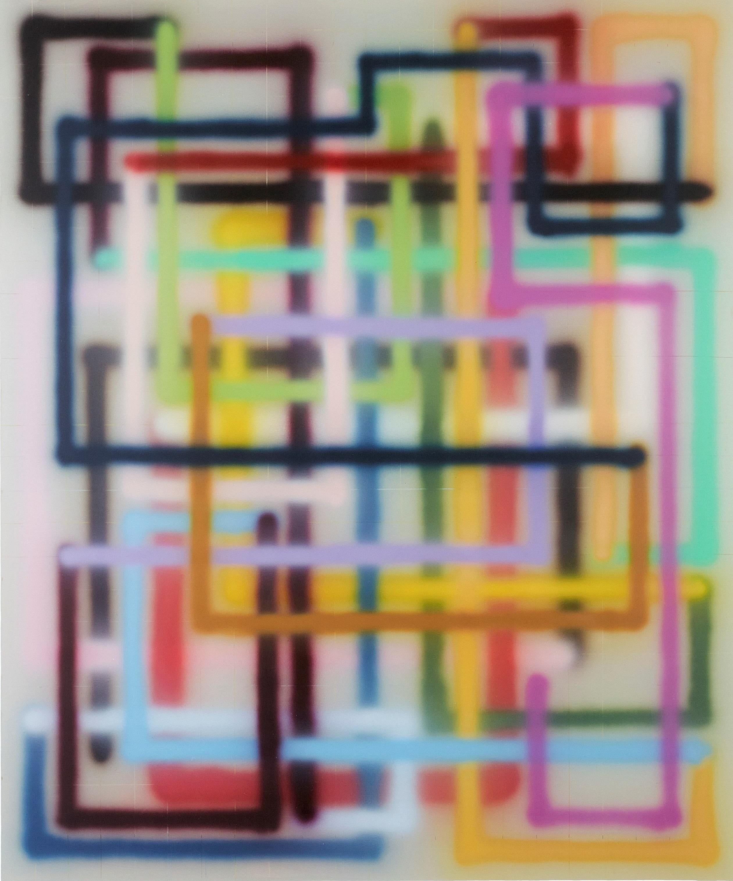 Abstract Print Bernard Frize - Aim, 2013, Impression numérique sur papier d'art 100 % coton. Édition limitée de 300 exemplaires