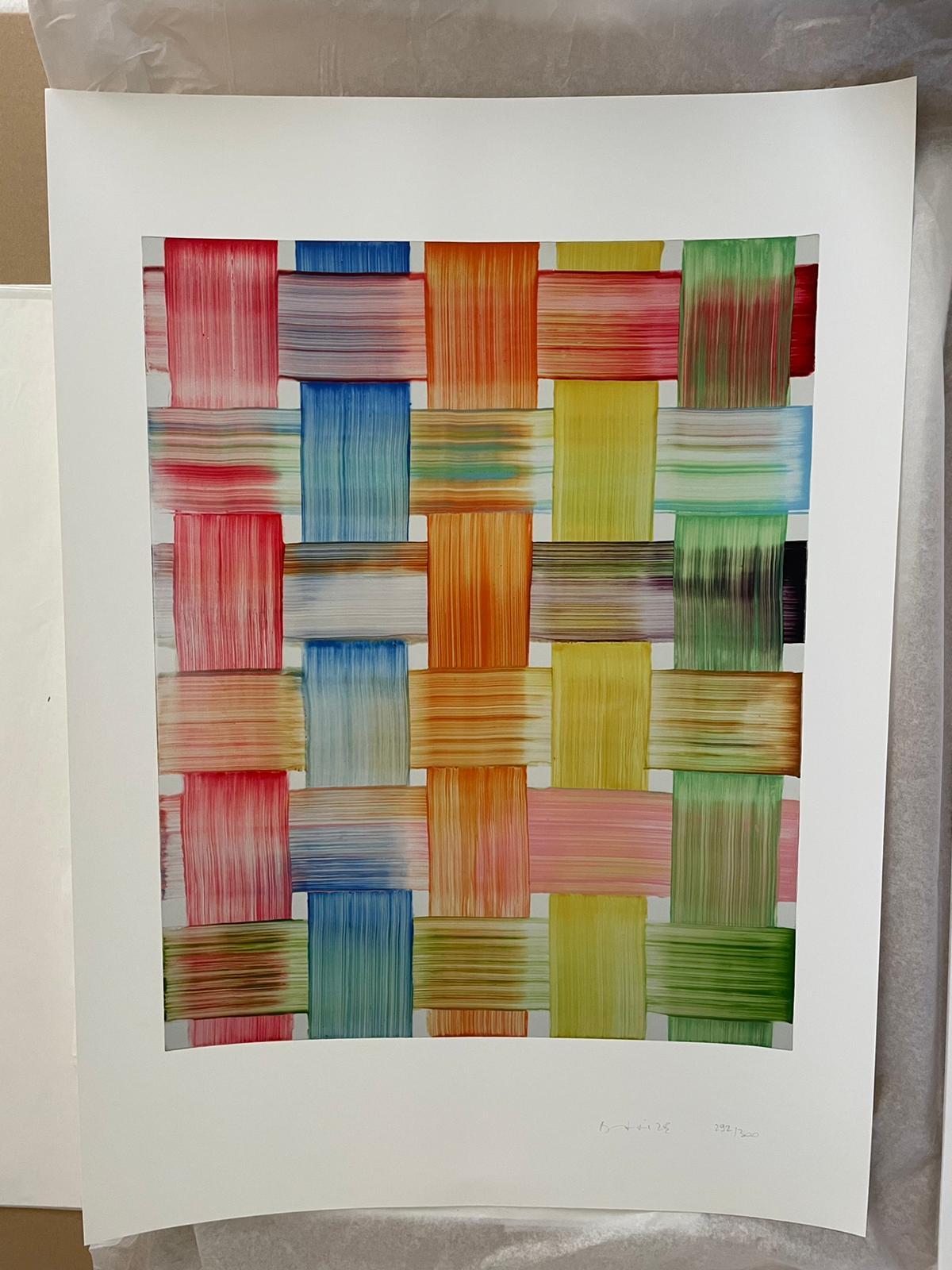 Caisse, 2013, impression numérique sur papier d'art 100 % coton Édition limitée de 300 exemplaires - Beige Abstract Print par Bernard Frize
