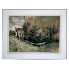 Lithographie signée Bernard Gantner Arbres en Fleurs