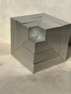 Bernard Girette puzzle aluminum abstract sculpture, titel Le Pentac .
