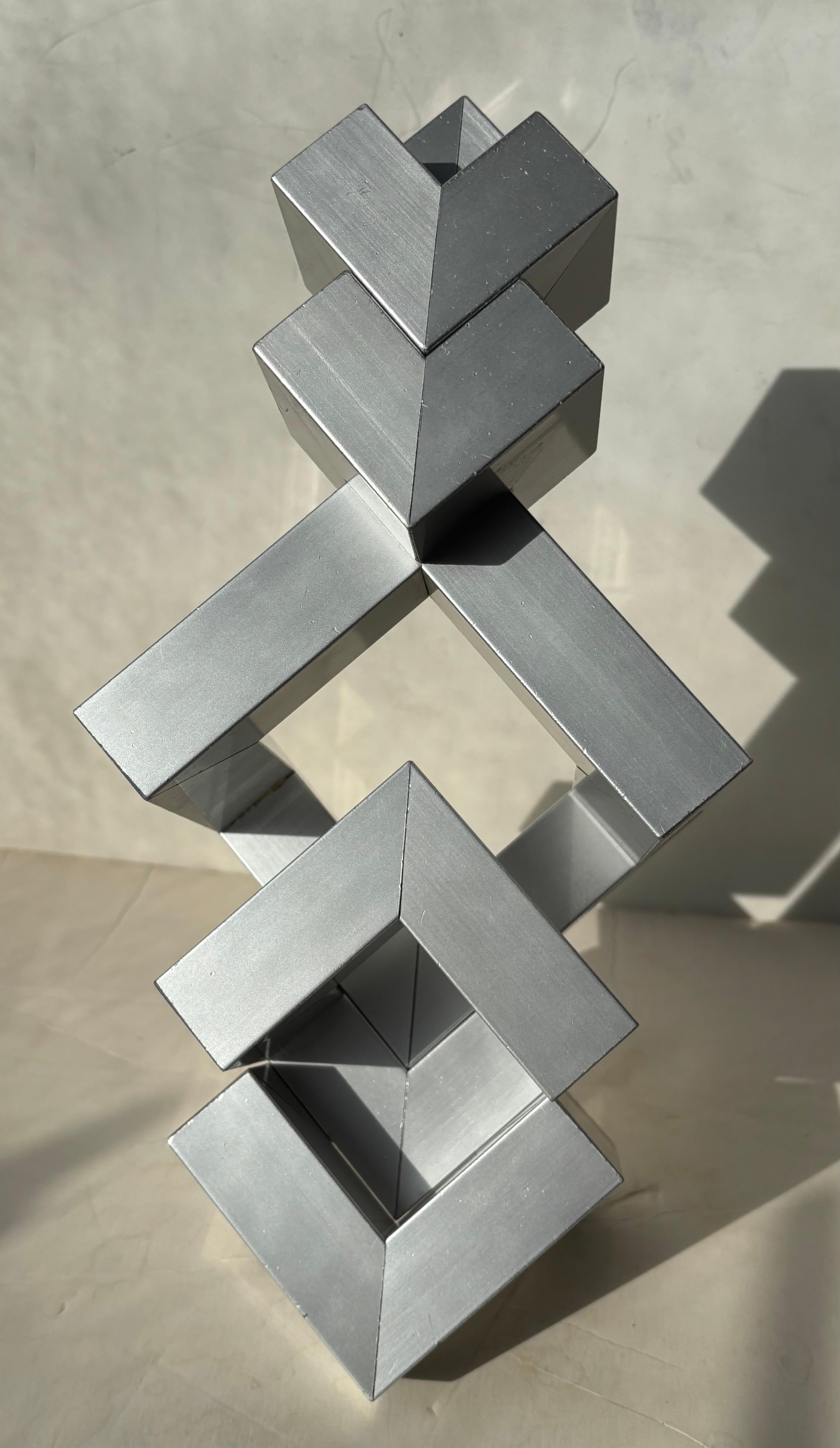 XX secolo Bernard Girette puzzle in alluminio scultura astratta, titolo  Le Pentac . in vendita