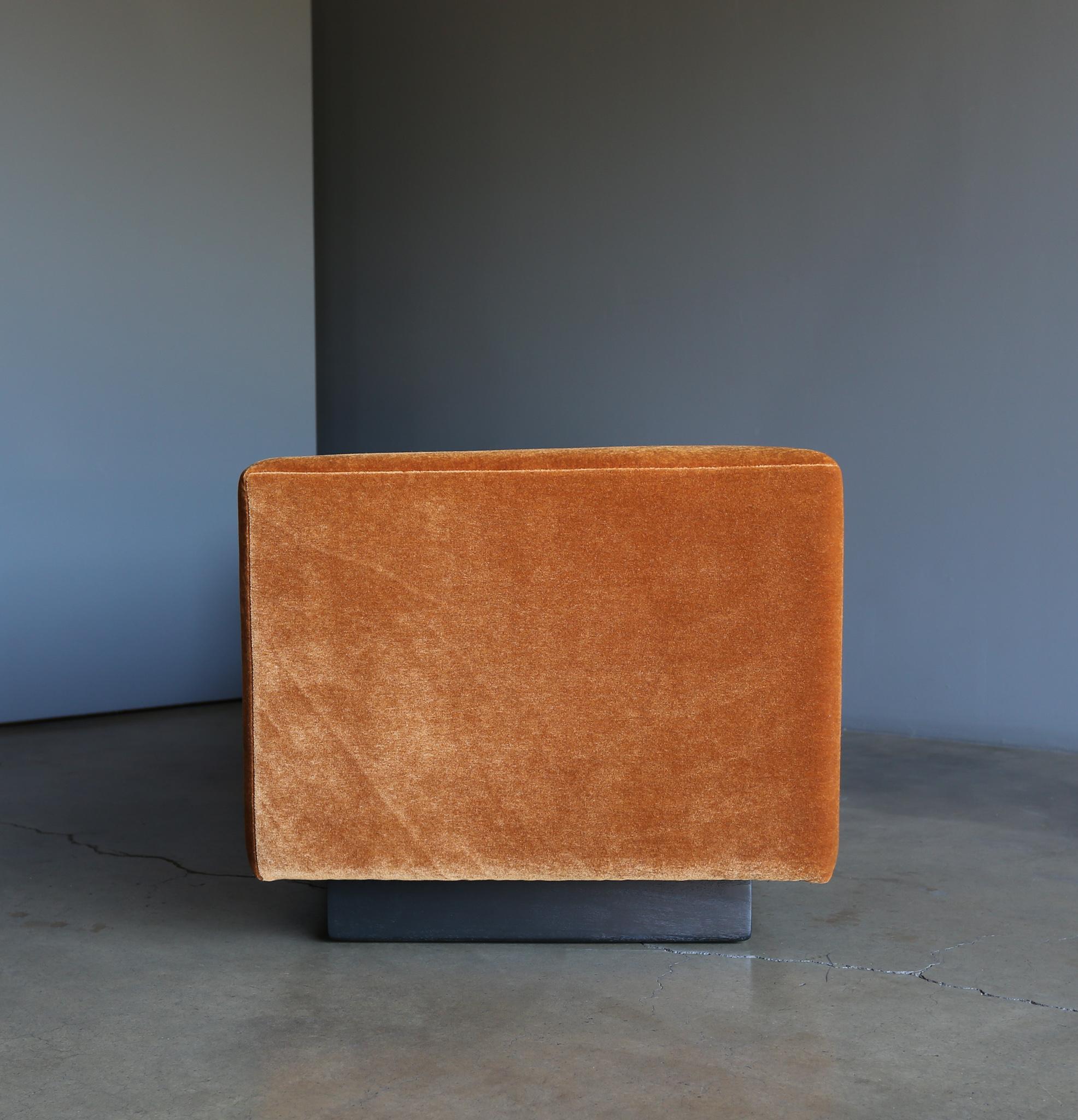 20th Century Bernard Govin Elliptique Sofa in Mohair for Saporiti Italia, circa 1965