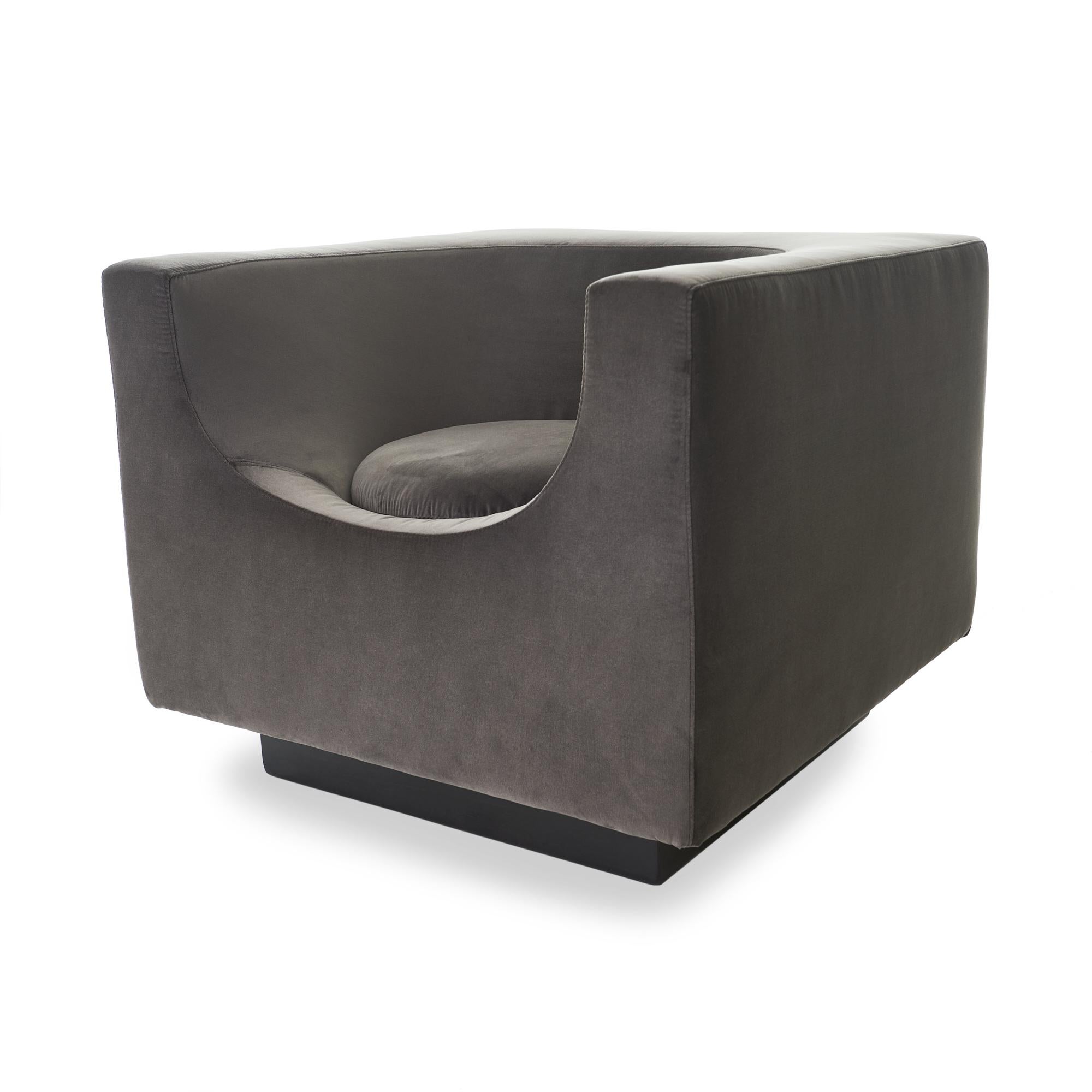 modern grey armchair