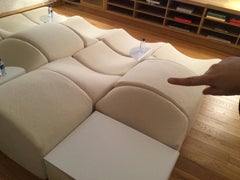Bernard Govin Large Modular Asmara Sofa, 1966. Ligne Roset Edition in white