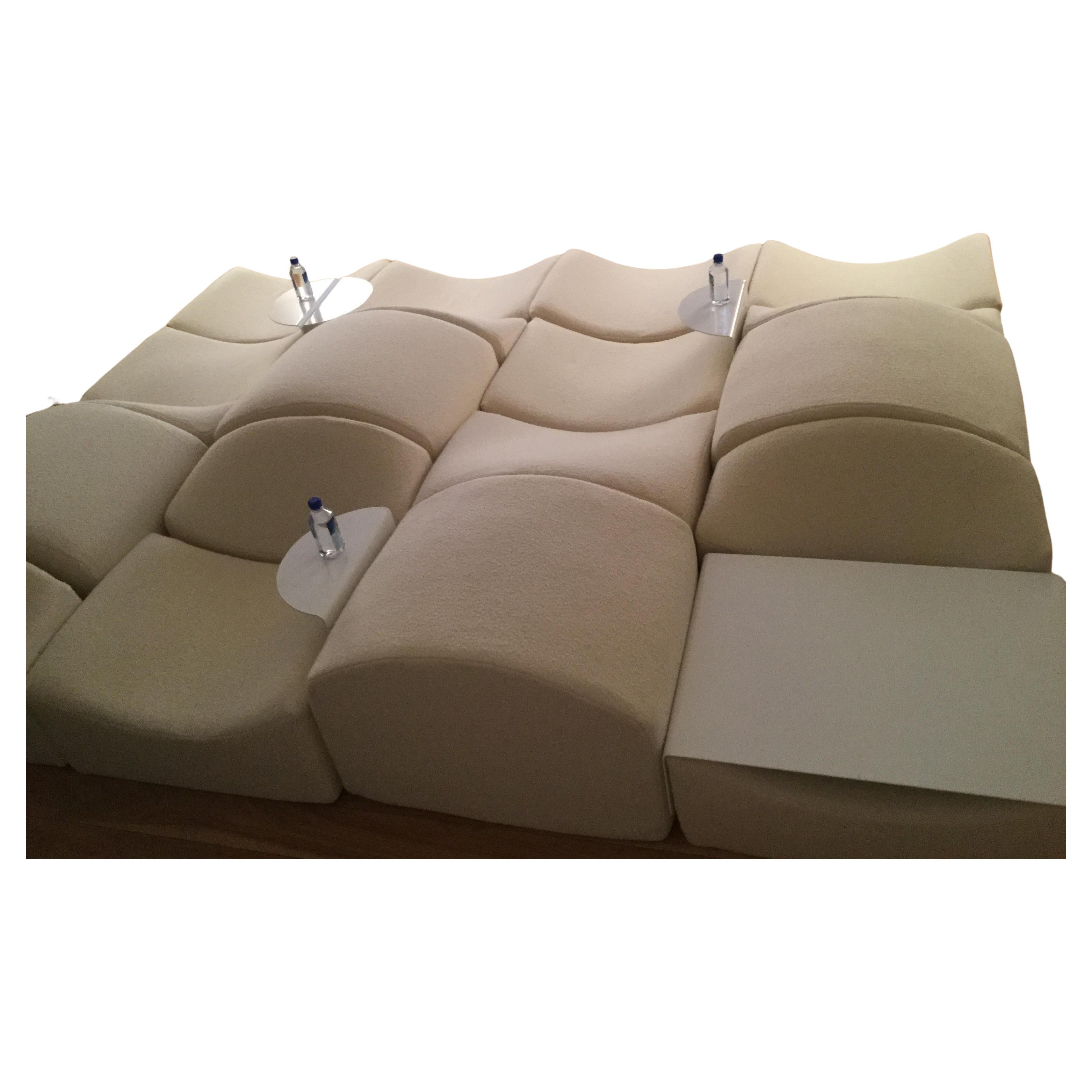 Bernard Govin Large Modular Asmara Sofa, 1966. Ligne Roset Edition in white For Sale