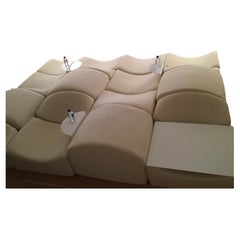 Vintage Bernard Govin Large Modular Asmara Sofa, 1966. Ligne Roset Edition in white