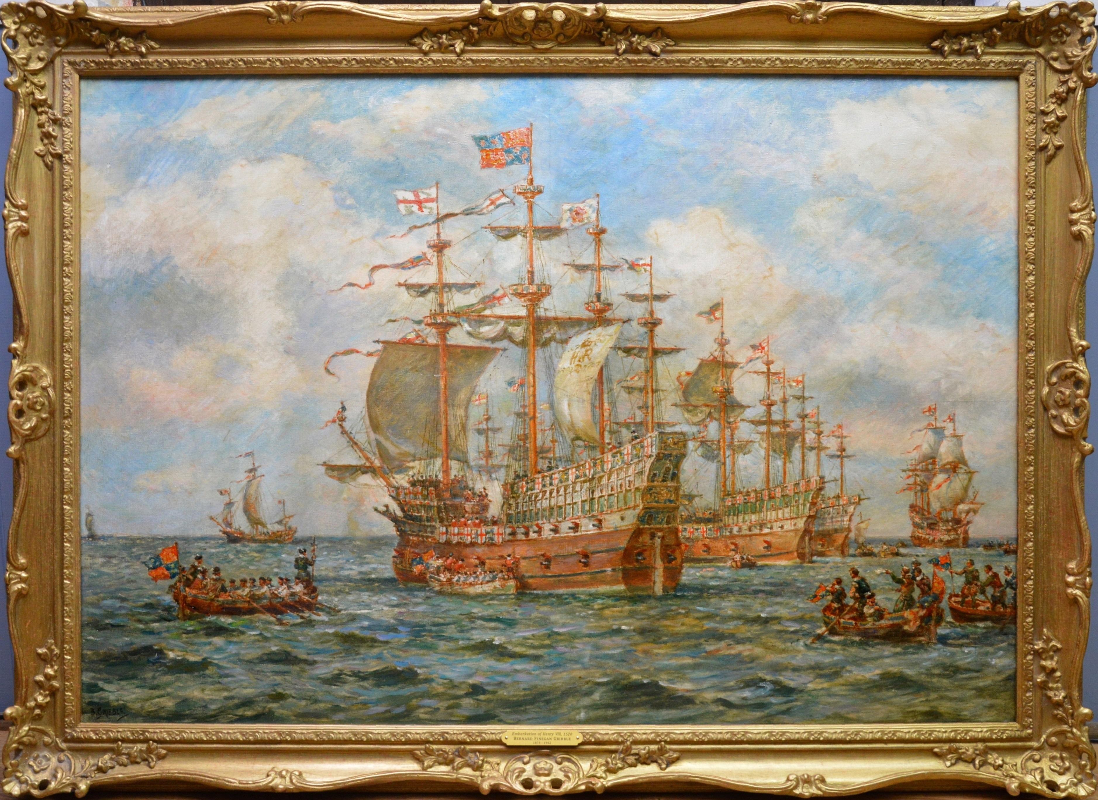 Bernard Gribble Landscape Painting - The Embarkation of Henry VIII