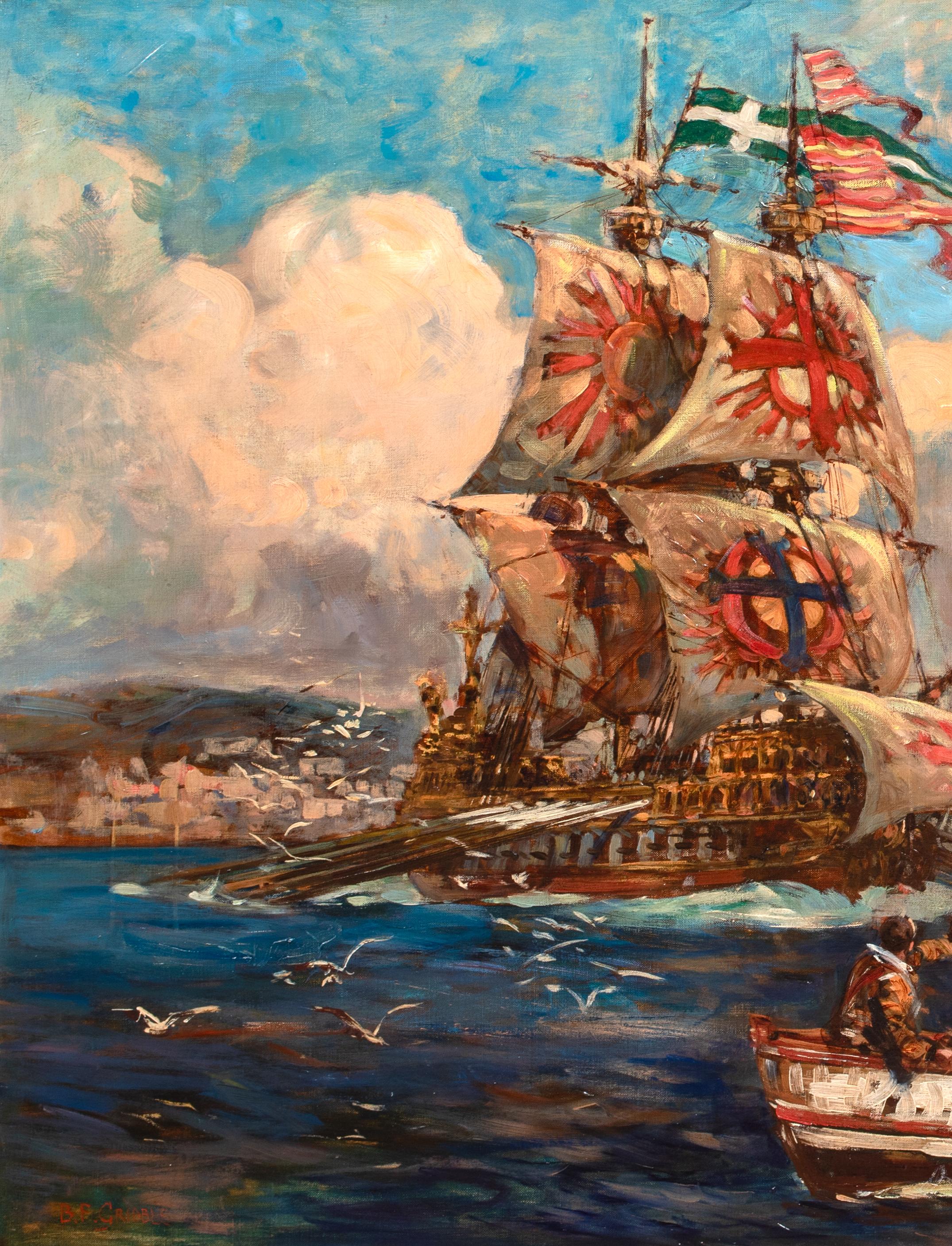 Le crociate dei Cavalieri di Malta al largo della costa barbaresca, Africa, XIX secolo in vendita 6