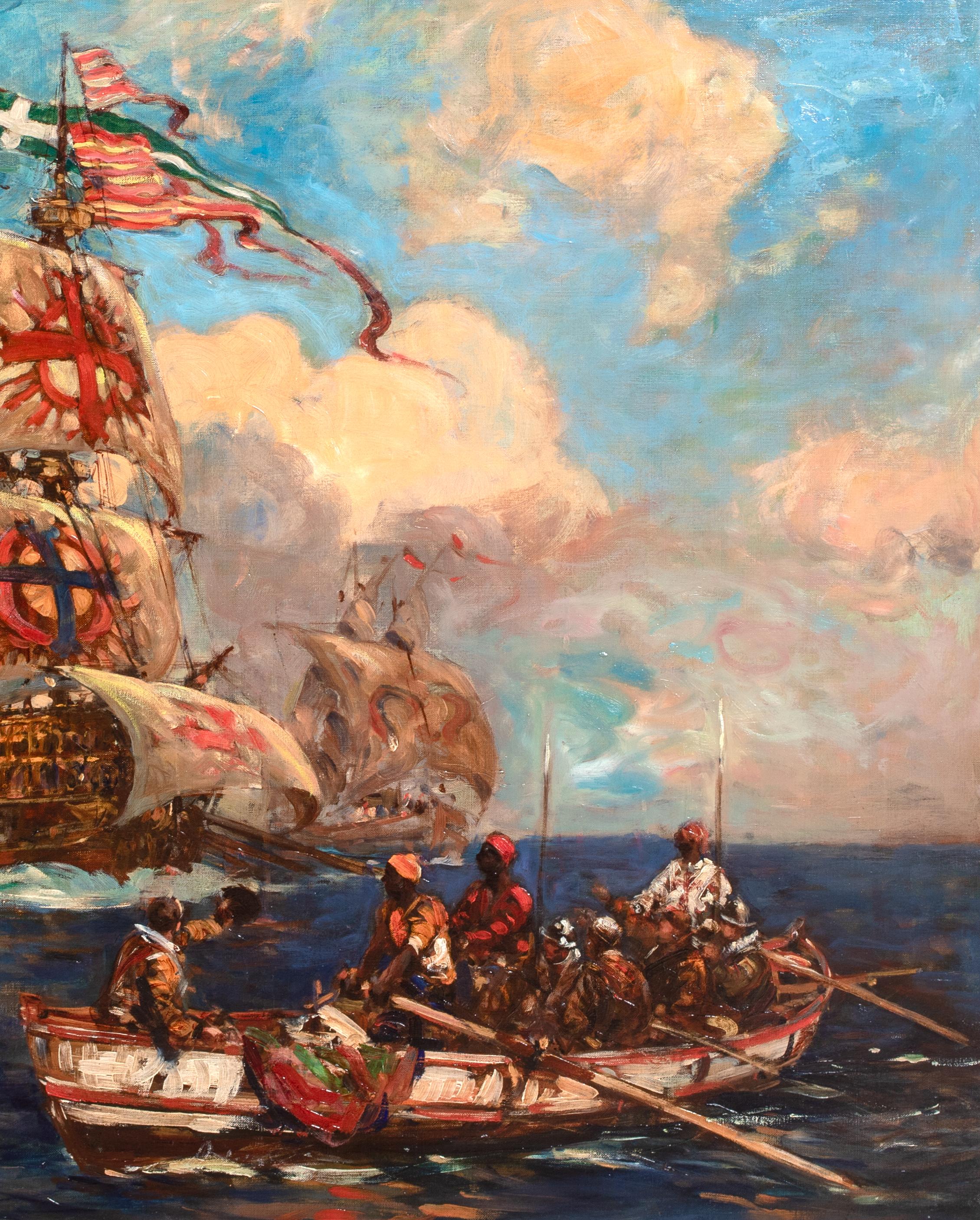 Le crociate dei Cavalieri di Malta al largo della costa barbaresca, Africa, XIX secolo in vendita 2