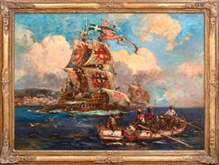 Antique The Knights Of Malta Crusades Off The Barbary Coast, Africa\, 19th Century