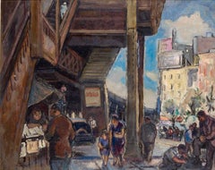 Morning Beneath the EL NYC American Scene WPA Modern 20th Century Social Realism