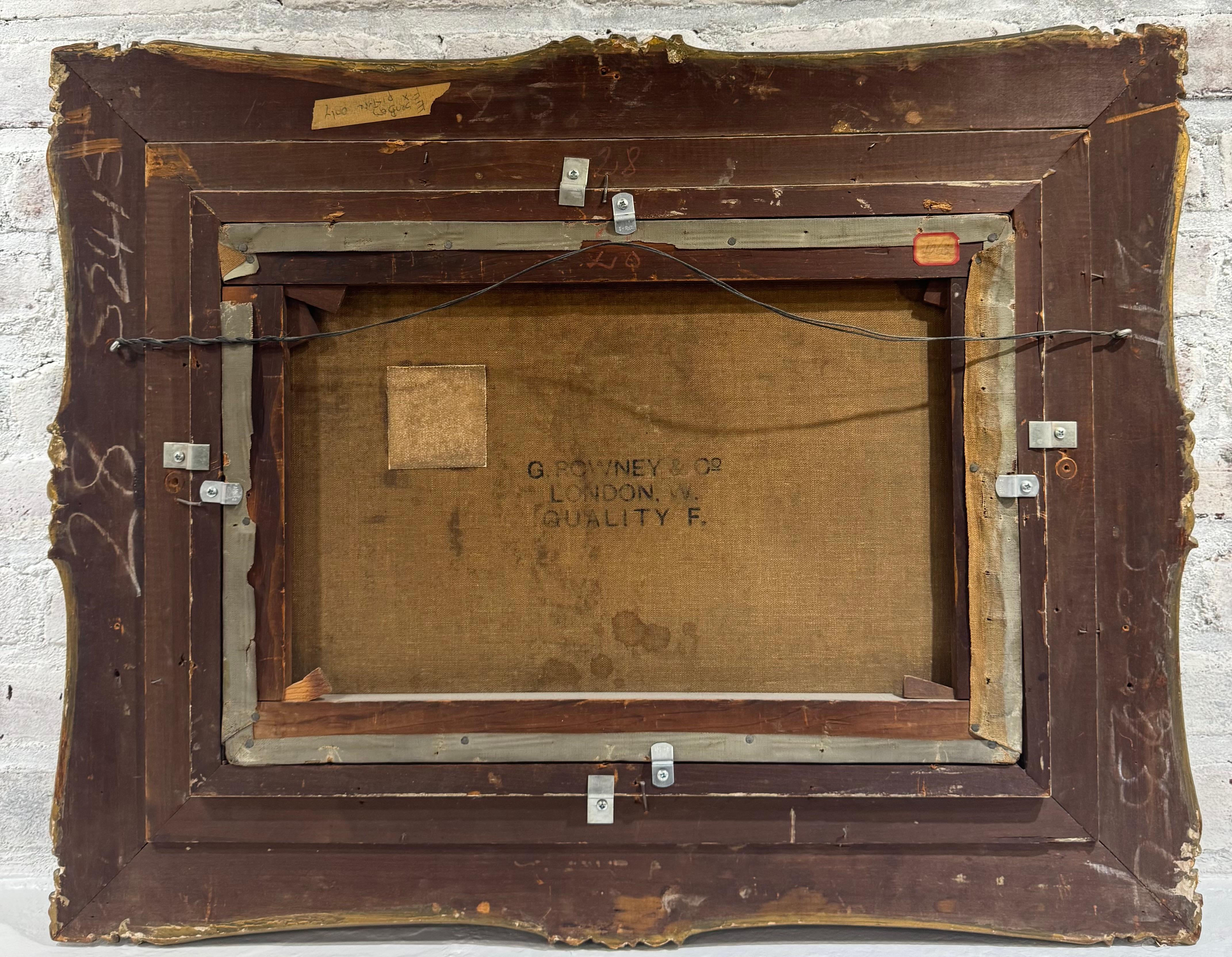 Belle Epoque Antique KITTENS & CATERPILLAR Garden Oil Painting en vente 9