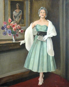 Bernard Hailstone (British 1910 - 1987); Posing with the Queen Portrait; oil on 