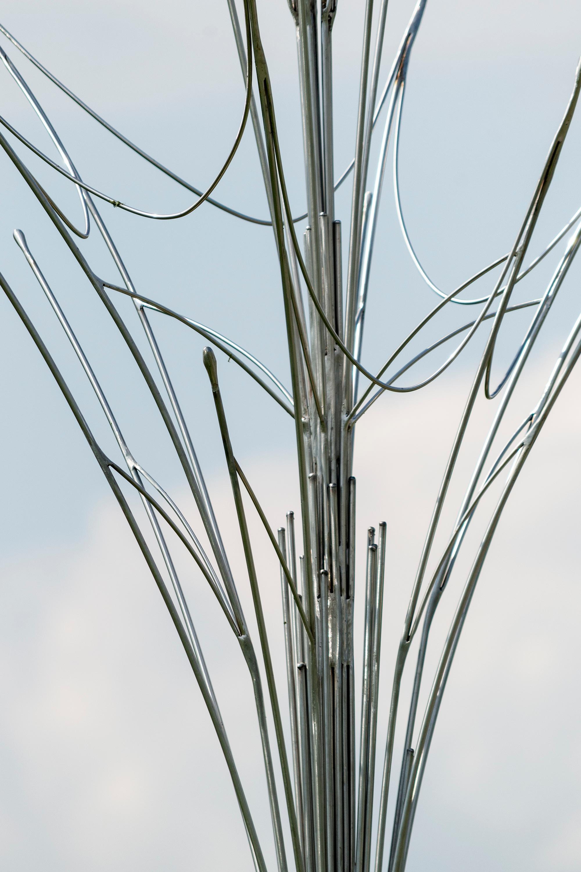 Geyser - tall, contemporary, abstract, stainless steel, outdoor, sculpture For Sale 1