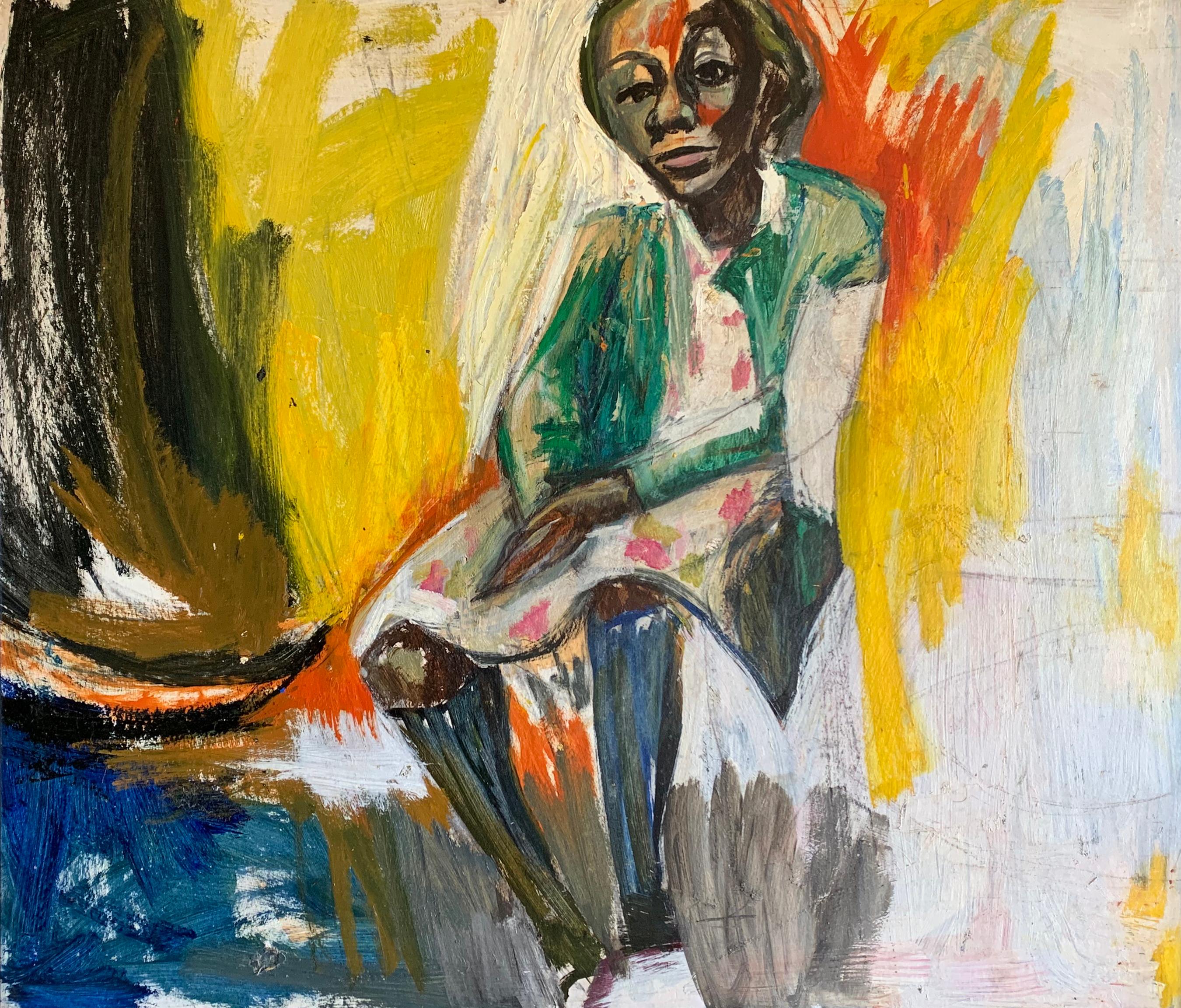 Knee Socks Girl, Color Portrait by Black Artist, Double Sided 