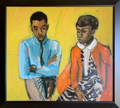 Not Speaking, Expressionist Portrait of Mother and Son by Philadelphia Artist