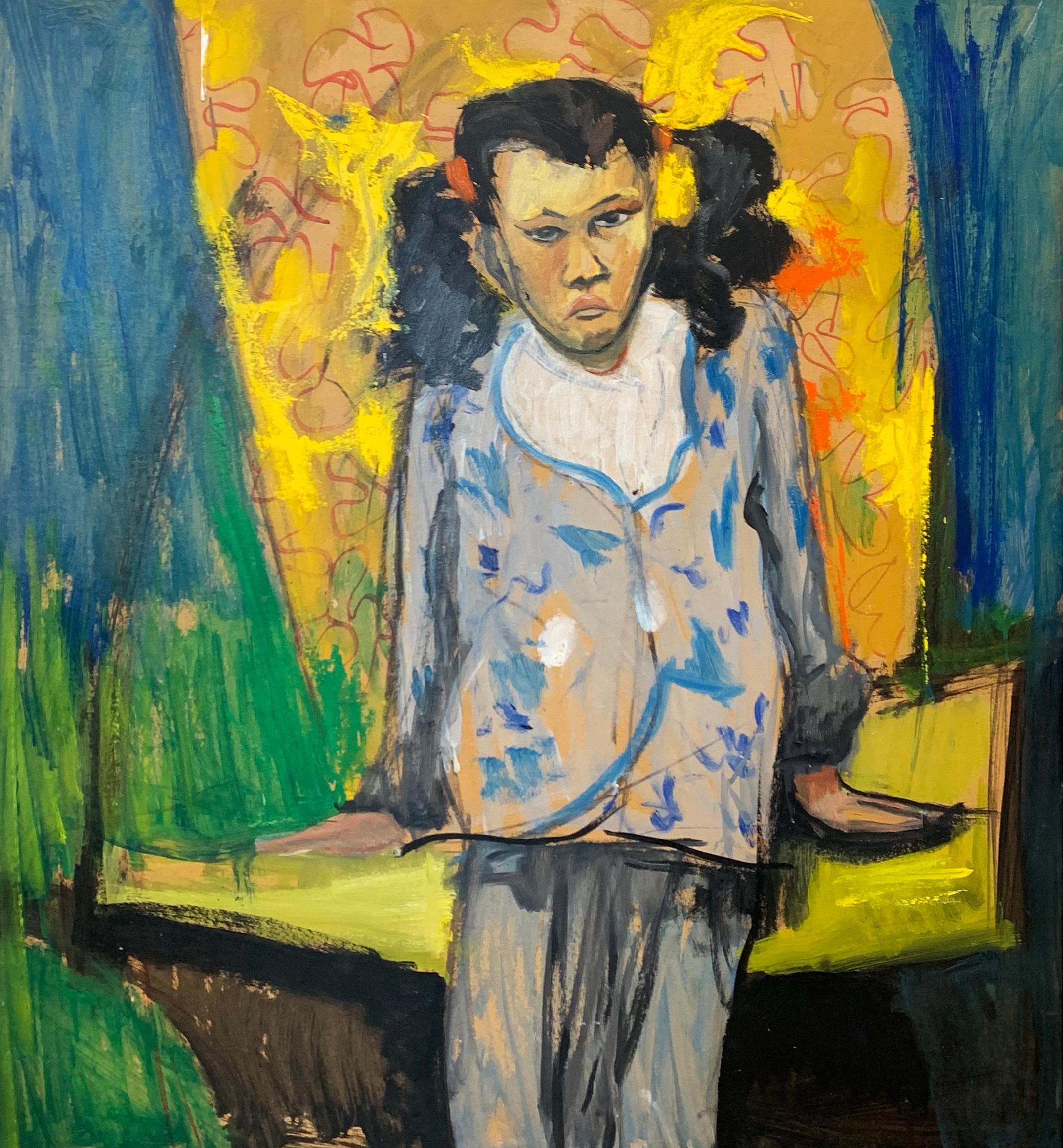 Patrones y formas, retrato expresionista de un artista de Filadelfia