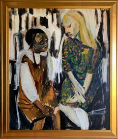 Patterns and Stripes, Expressionist Portrait by Philadelphia Artist