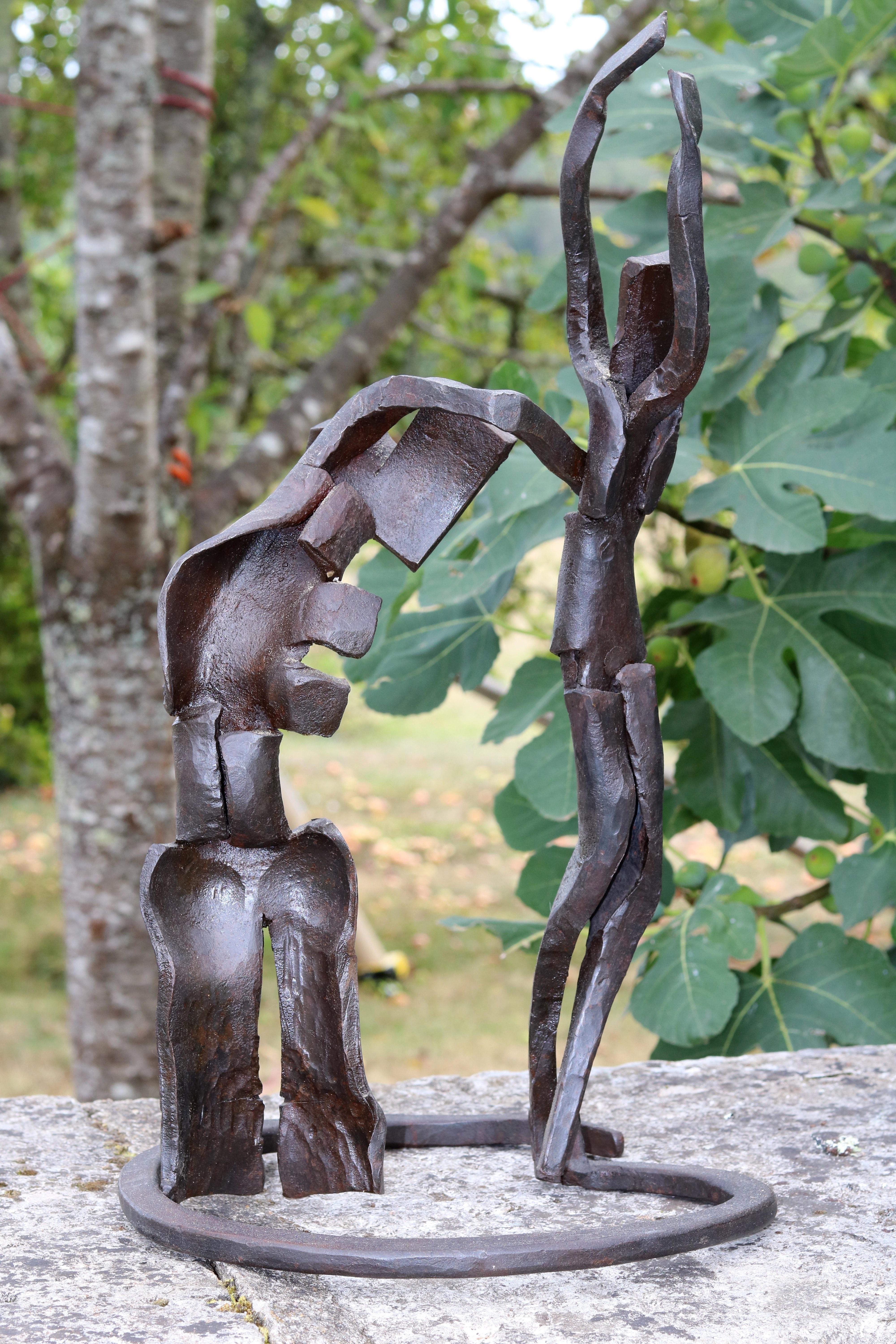 corrida, unique piece in wrought iron - Contemporary Sculpture by Bernard Henneuse