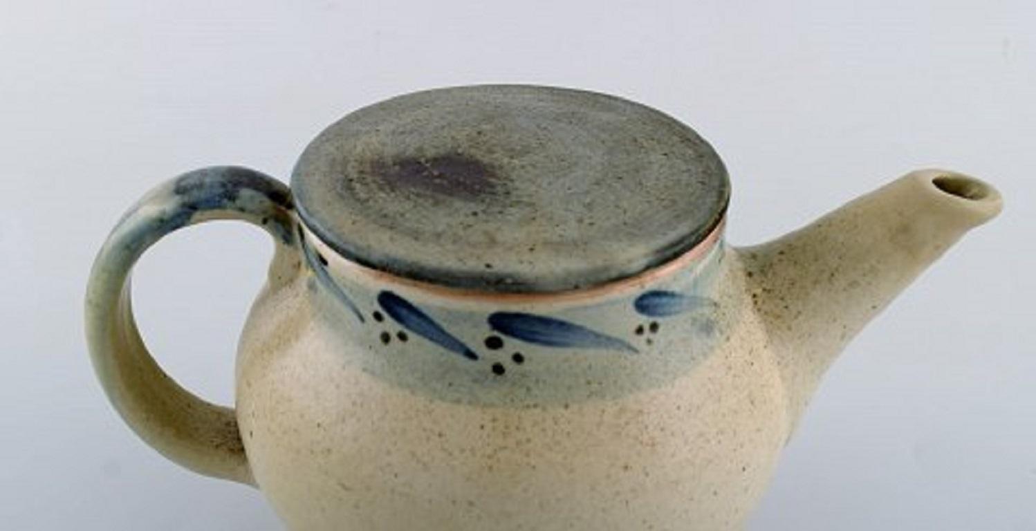 Mid-Century Modern Bernard Howell Leach, Modernist Lidded Teapot in Glazed Stoneware