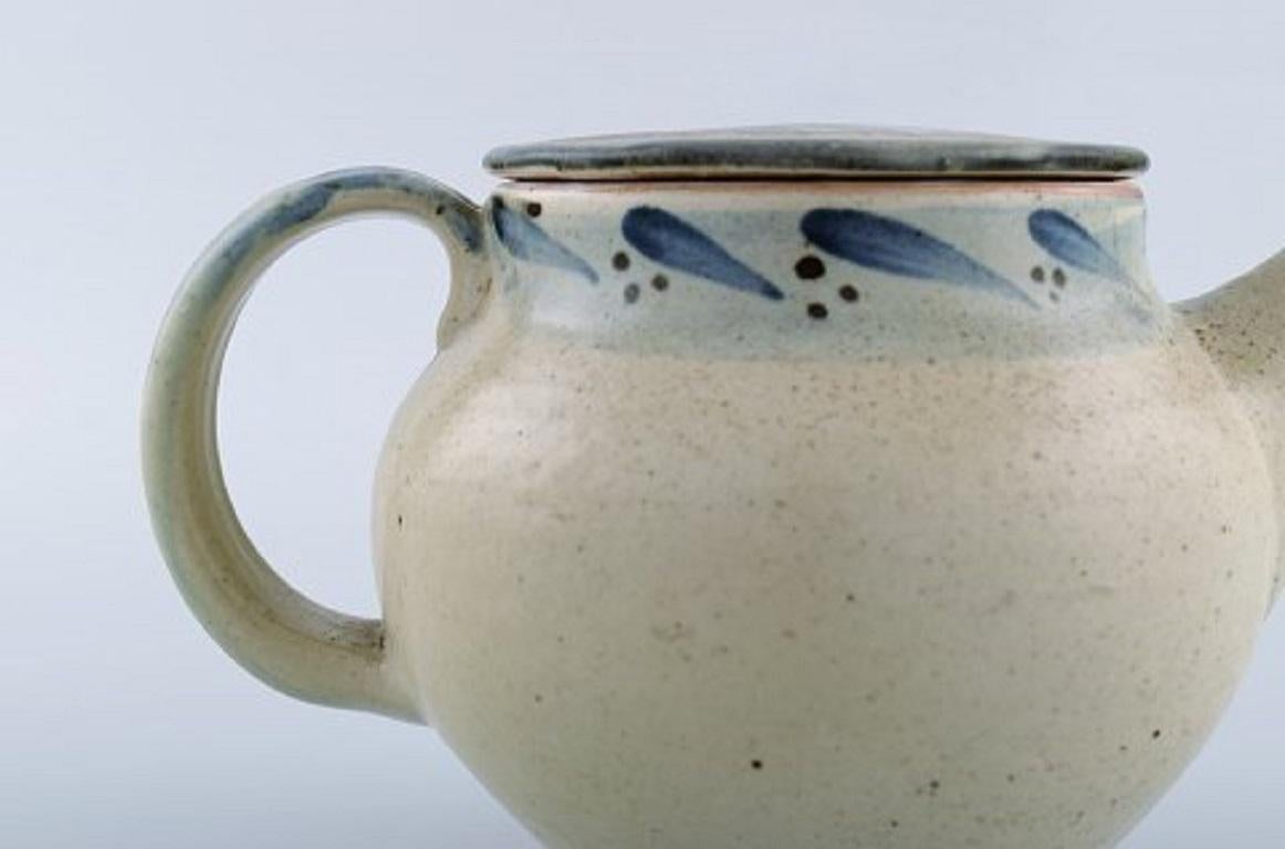 English Bernard Howell Leach, Modernist Lidded Teapot in Glazed Stoneware