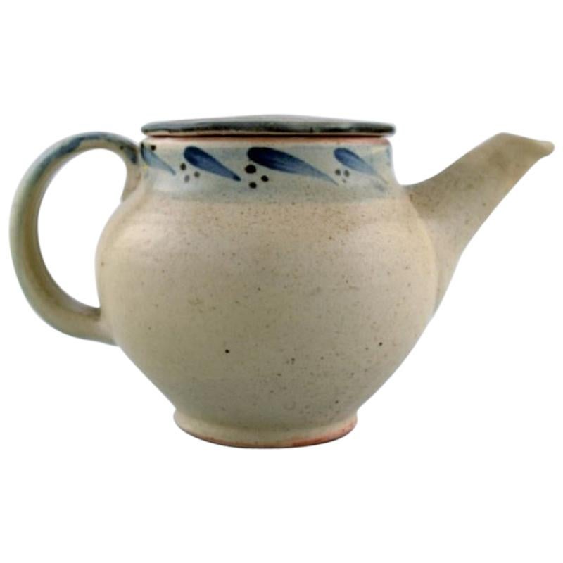 Bernard Howell Leach, Modernist Lidded Teapot in Glazed Stoneware
