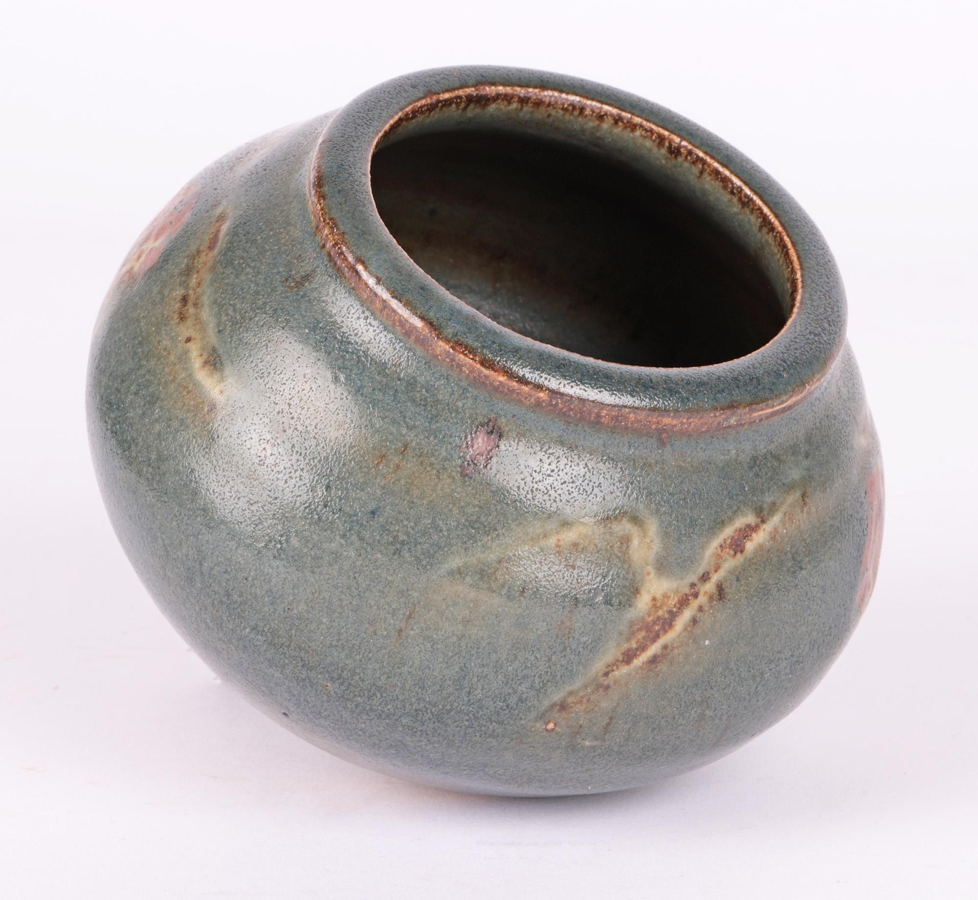 Bernard Howell Leach Studio Pottery Vase with Stylized Patterning For Sale 1