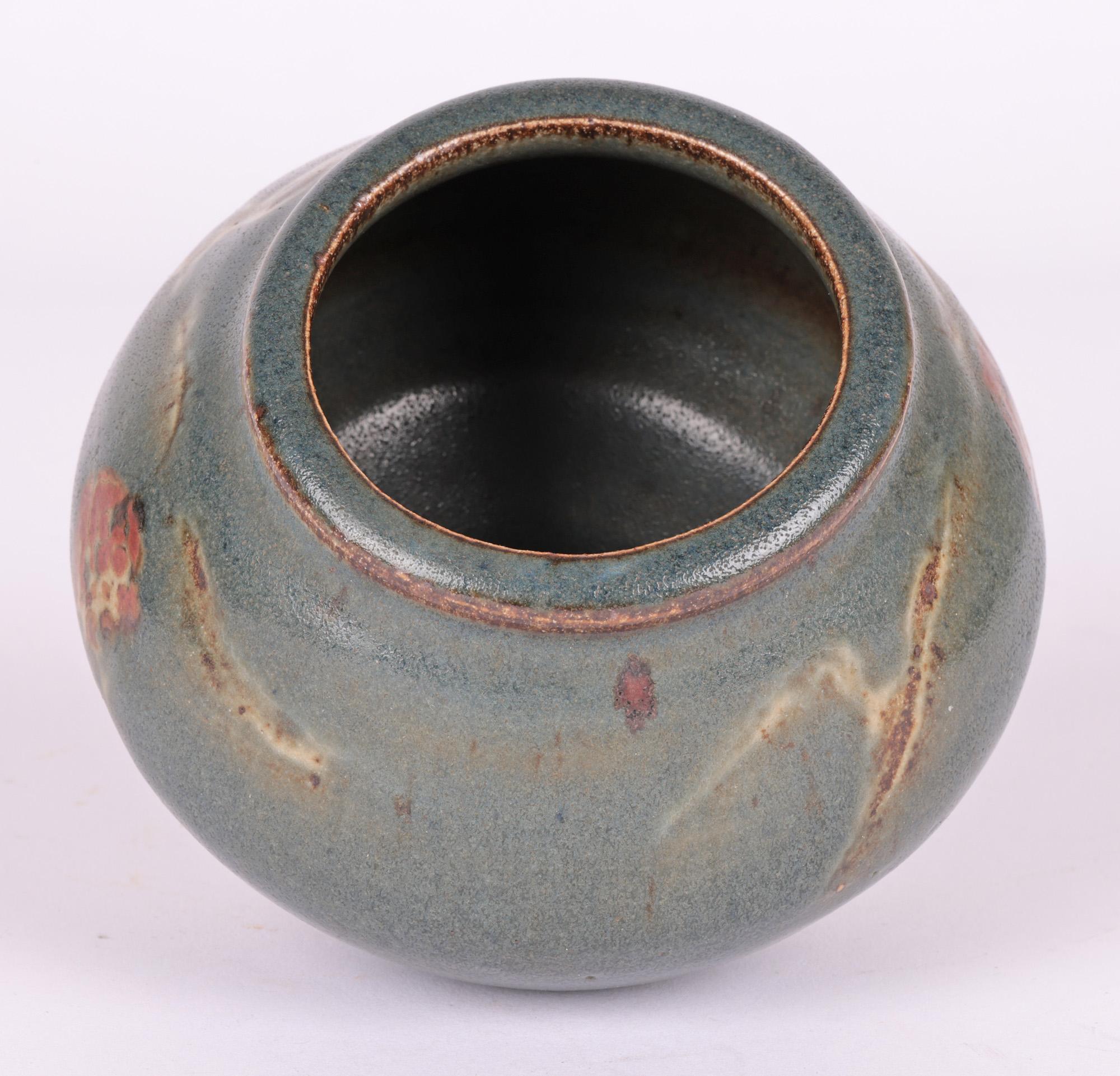 English Bernard Howell Leach Studio Pottery Vase with Stylized Patterning